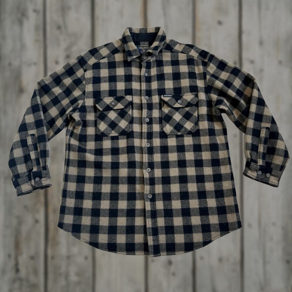Vintage VINTAGE Woolrich Flannel Shirt Jacket Wool Blend Plaid Button Shacket 80s Sz L Unisex Adults Size US L / EU 52-54 / 3 - 1 Thumbnail