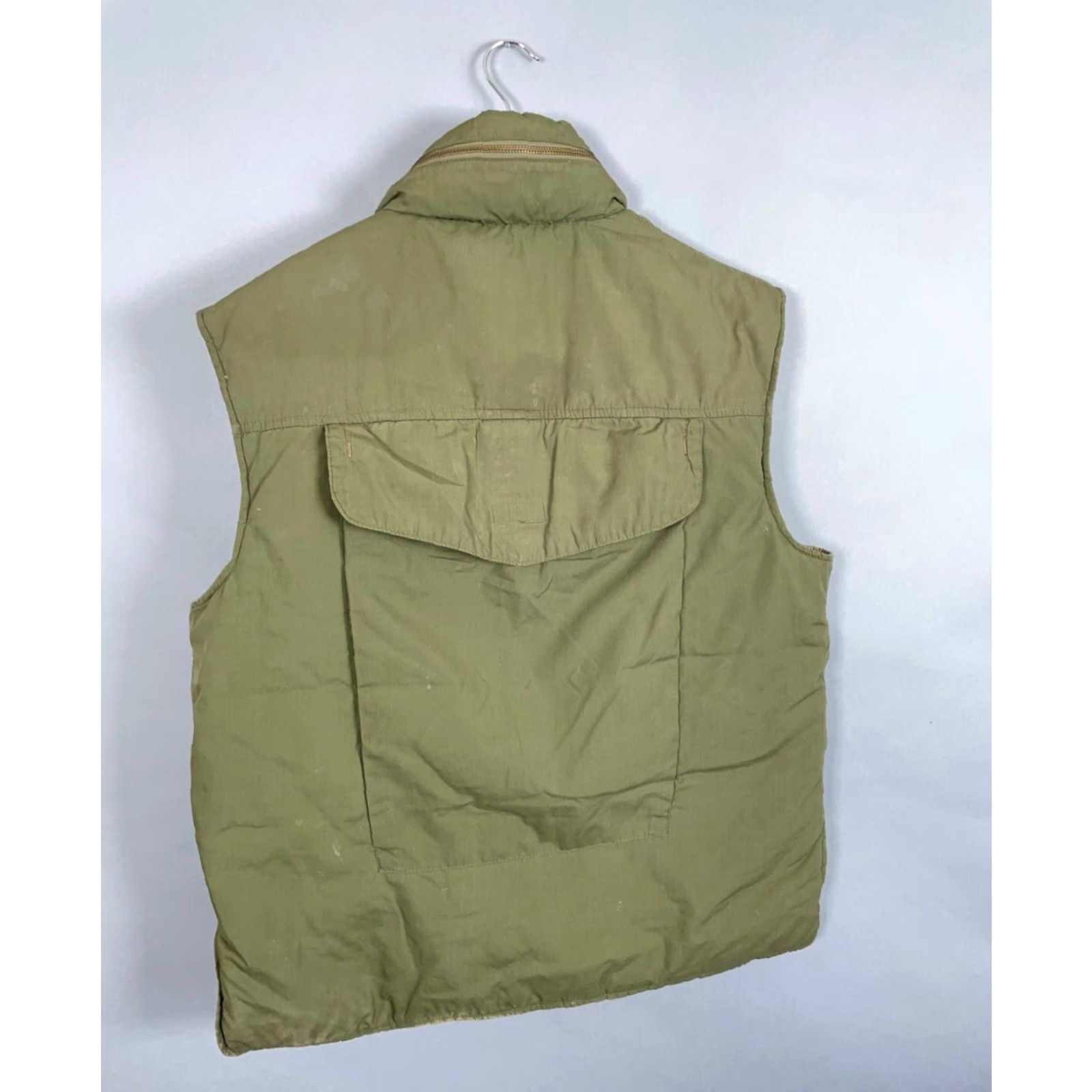Vintage VTG 80s Down Insulated Zip Up Puffer Vest Adult Large Green Tactical Hidden Hood Size US L / EU 52-54 / 3 - 2 Thumbnail