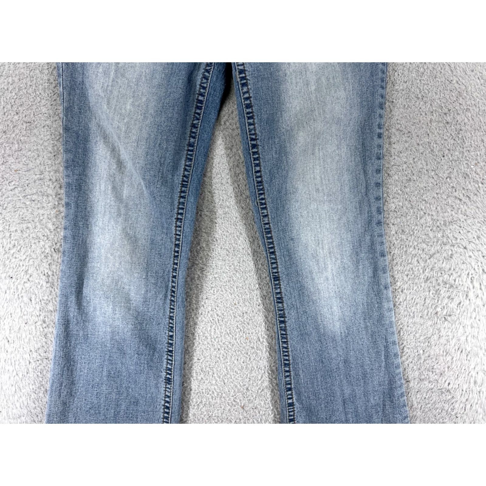 Vintage L.e.i. Jeans Junior 27x30 Blue Denim Bootcut Low Rise Embroidered Ashley Size 27" / US 4 / IT 40 - 3 Thumbnail