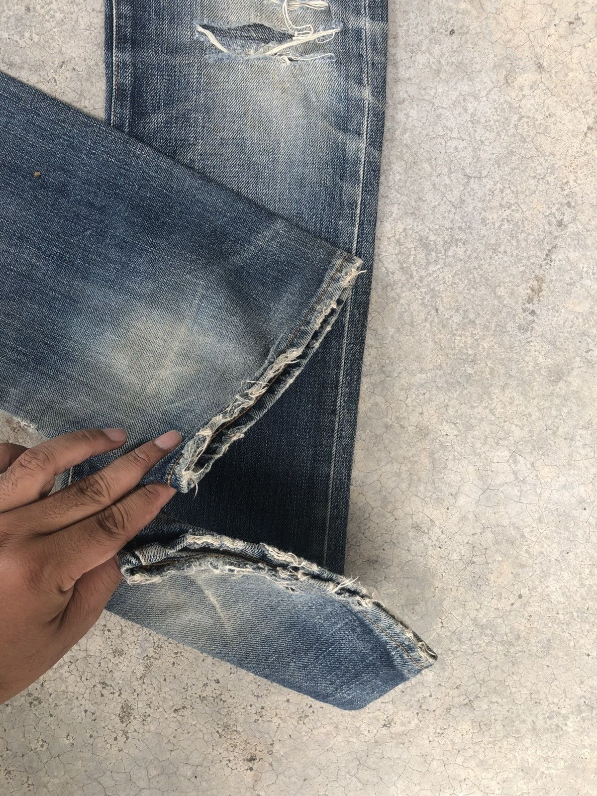 BUFFALO BOBS Buffalo Flared Selvedge Jeans Distressed Denim Size US 31 - 13 Thumbnail