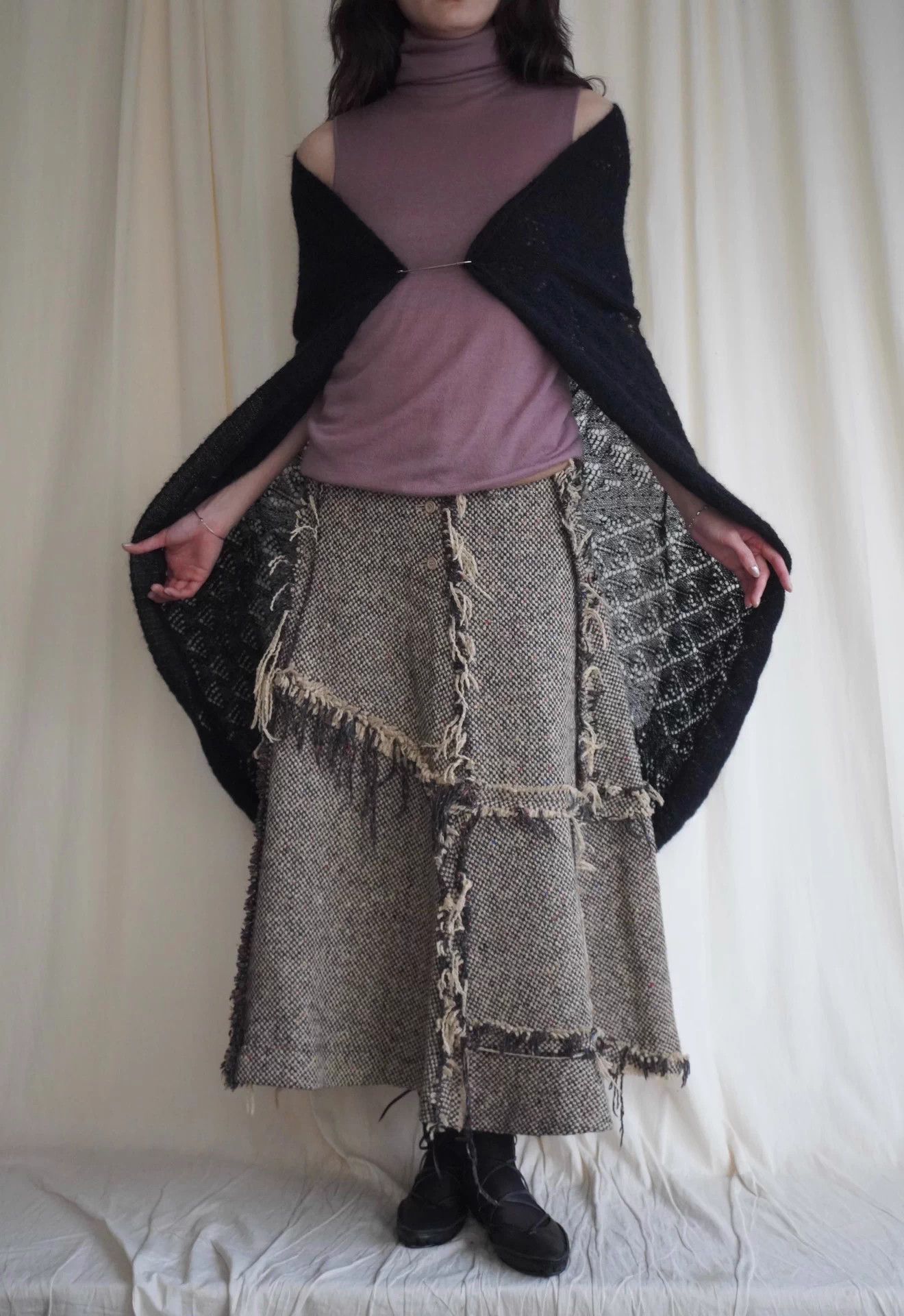 Junya Watanabe Junya Watanabe 2000s Mohair-Wool Lace Multi-Wear Shawl Size ONE SIZE - 2 Thumbnail