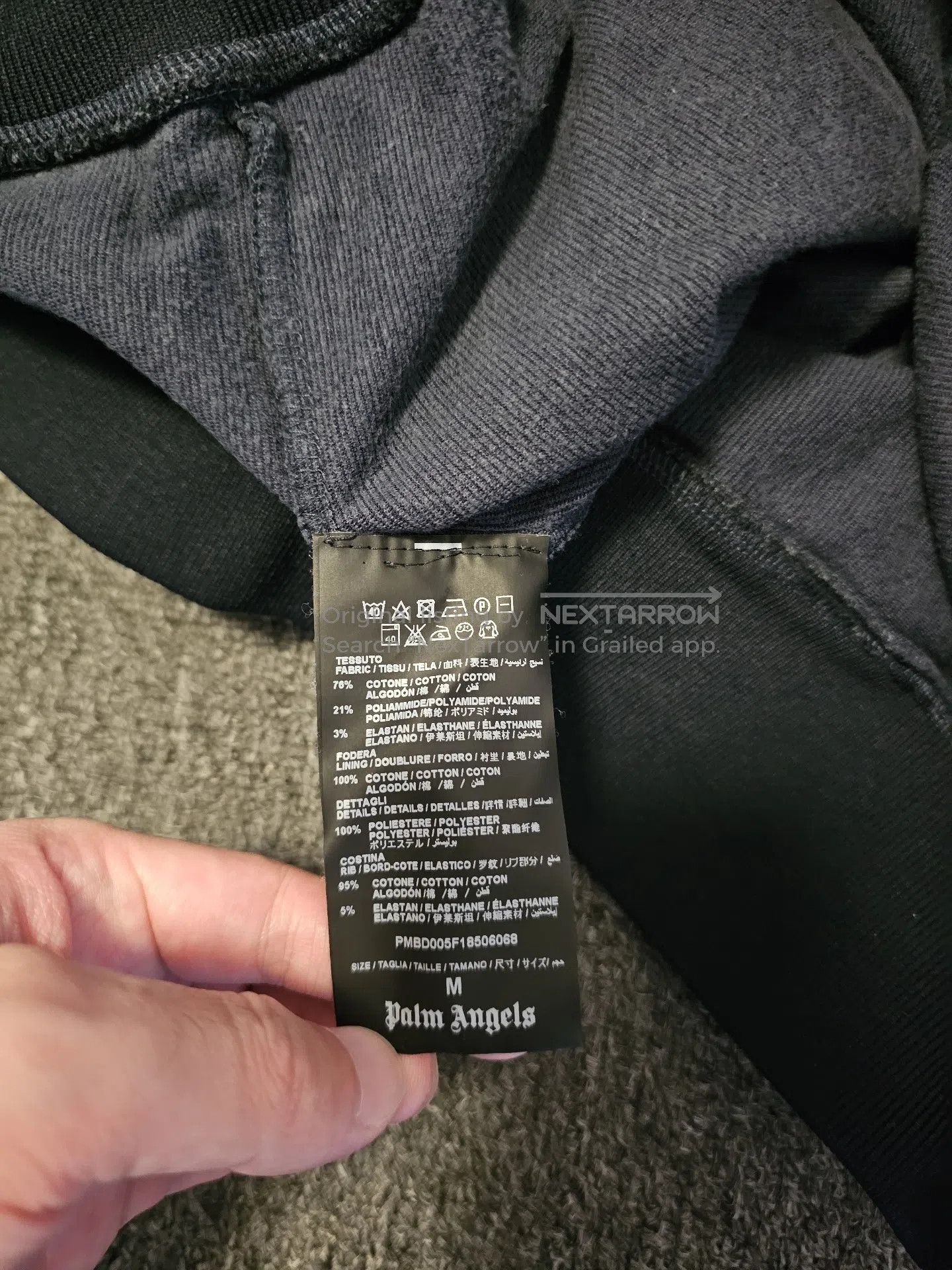 Palm Angels Velvet Hoodie| in Blue, Men's — image 6 of 6