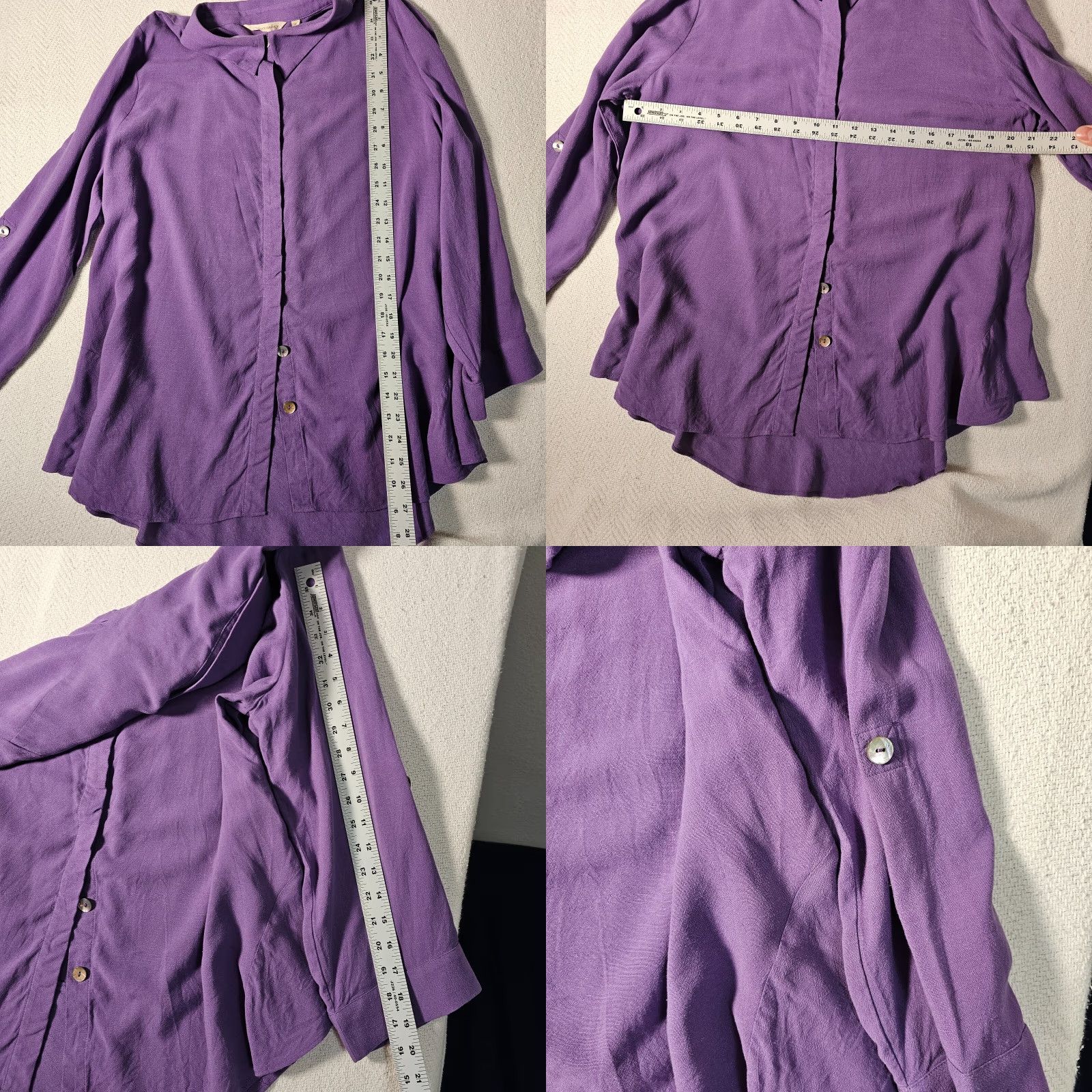 Soft Surroundings Soft Surroundings Shirt Womens PL Petite Large Purple Long Sleeve Button Up Size L / US 10 / IT 46 - 8 Thumbnail