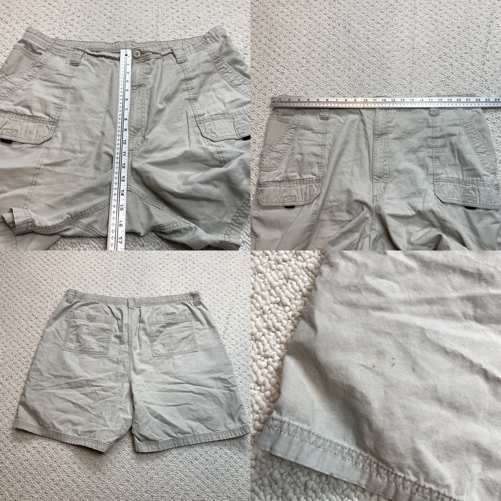 Wrangler Wrangler Cargo Shorts Mens 44 Light Beige Pockets 8" Inseam Solid Cotton High R Cotton Shorts Mens 44 Beige Cargo Pockets 8" Inseam Wrangler Size US 44 / EU 60 - 8 Thumbnail