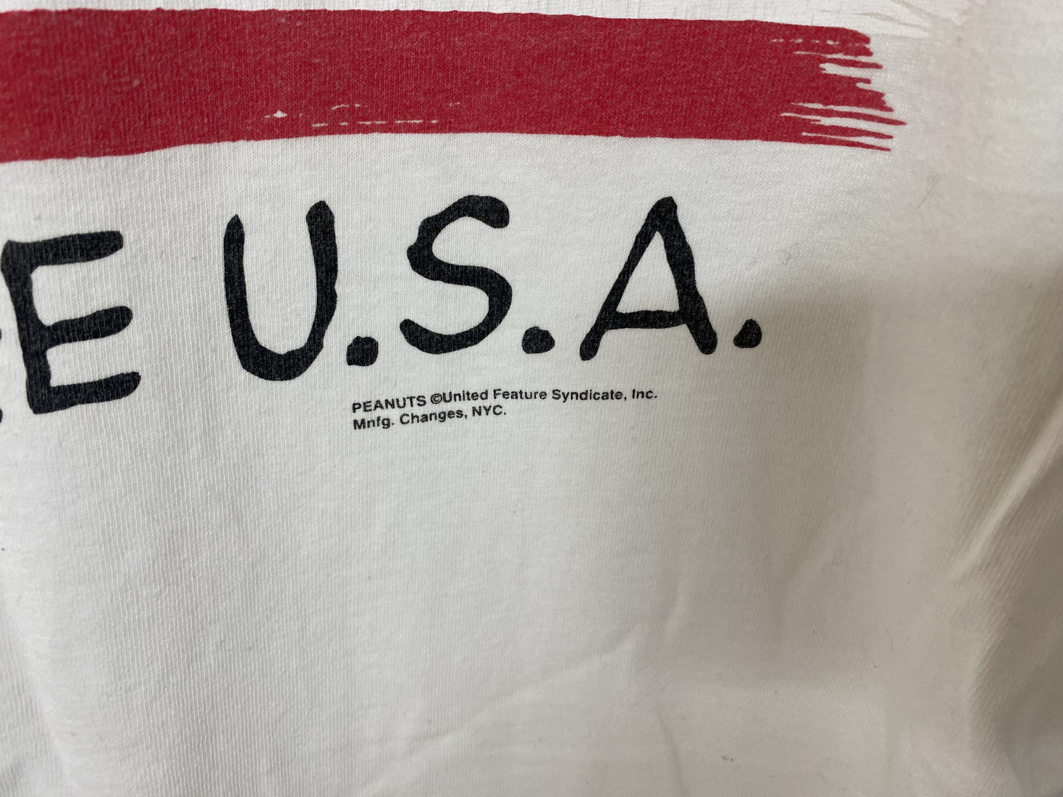Snoop Dogg × Vintage PEANUTS WOODSTOCK SNOOPY T SHIRT 90s USA FLAG SINGLE STITCH Size US L / EU 52-54 / 3 - 4 Thumbnail