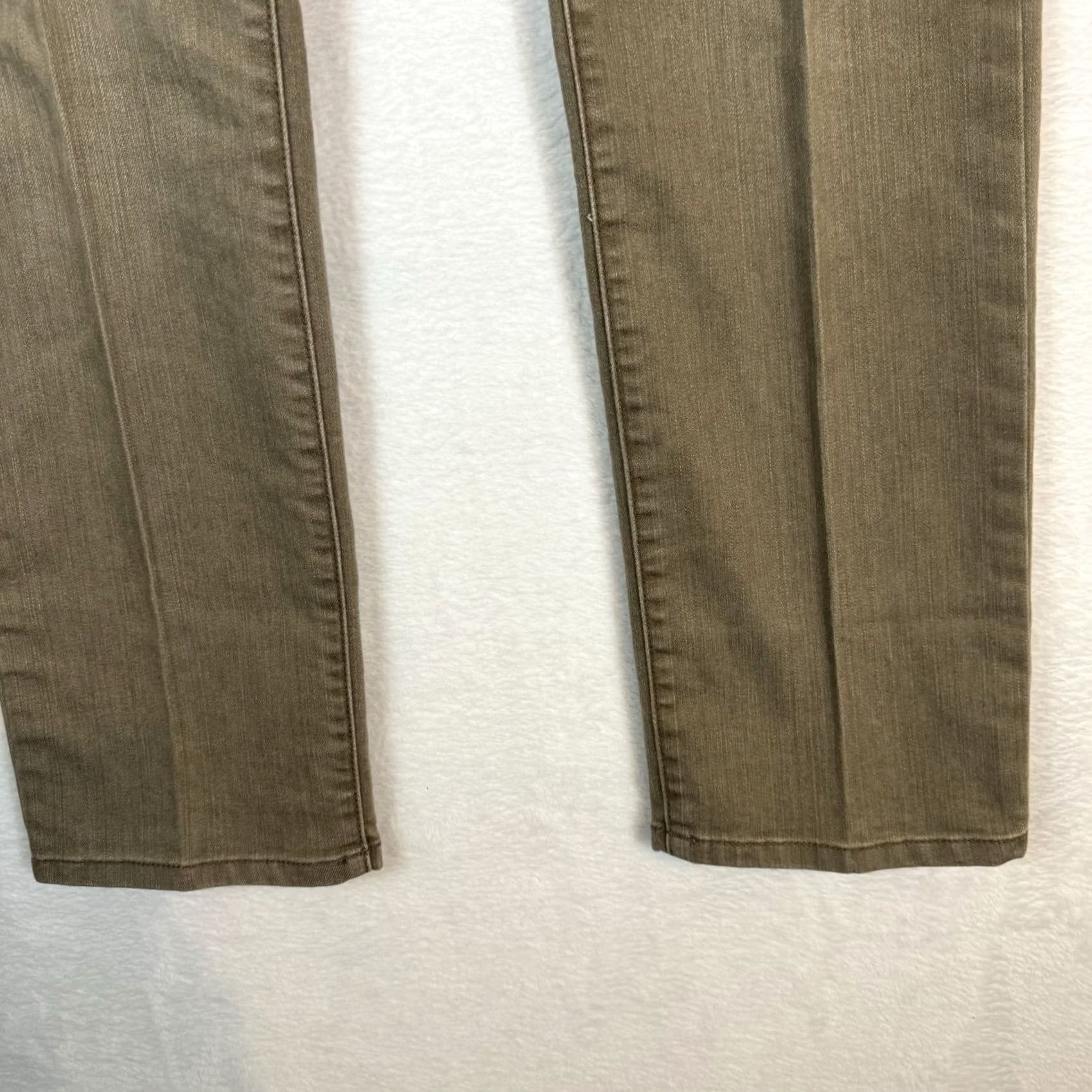 Vintage Chico's Platinum Jeans Women's XS Tan Stretch Whiskered Straight Leg Denim Size 26" / US 2 / IT 38 - 3 Thumbnail