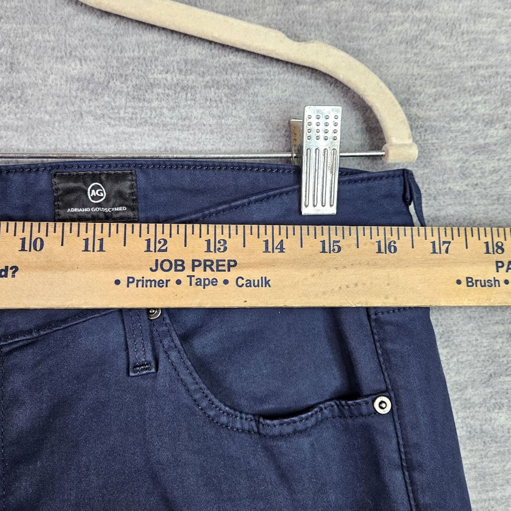 Vintage AG Adriano Goldschmied Prima Cigarette Leg Pants Womens 32R Navy Blue Casual Everyday Modern Regular Jeans Trousers Size 24" / US 00 / IT 34 - 3 Thumbnail