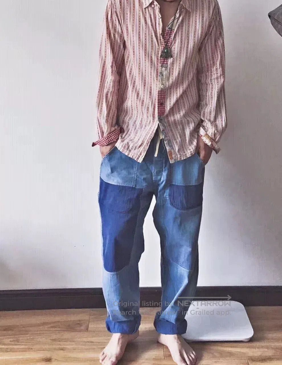 Vintage Vintage Blue Utility Pants with Patches. Size US 34 / EU 50 - 1 Thumbnail