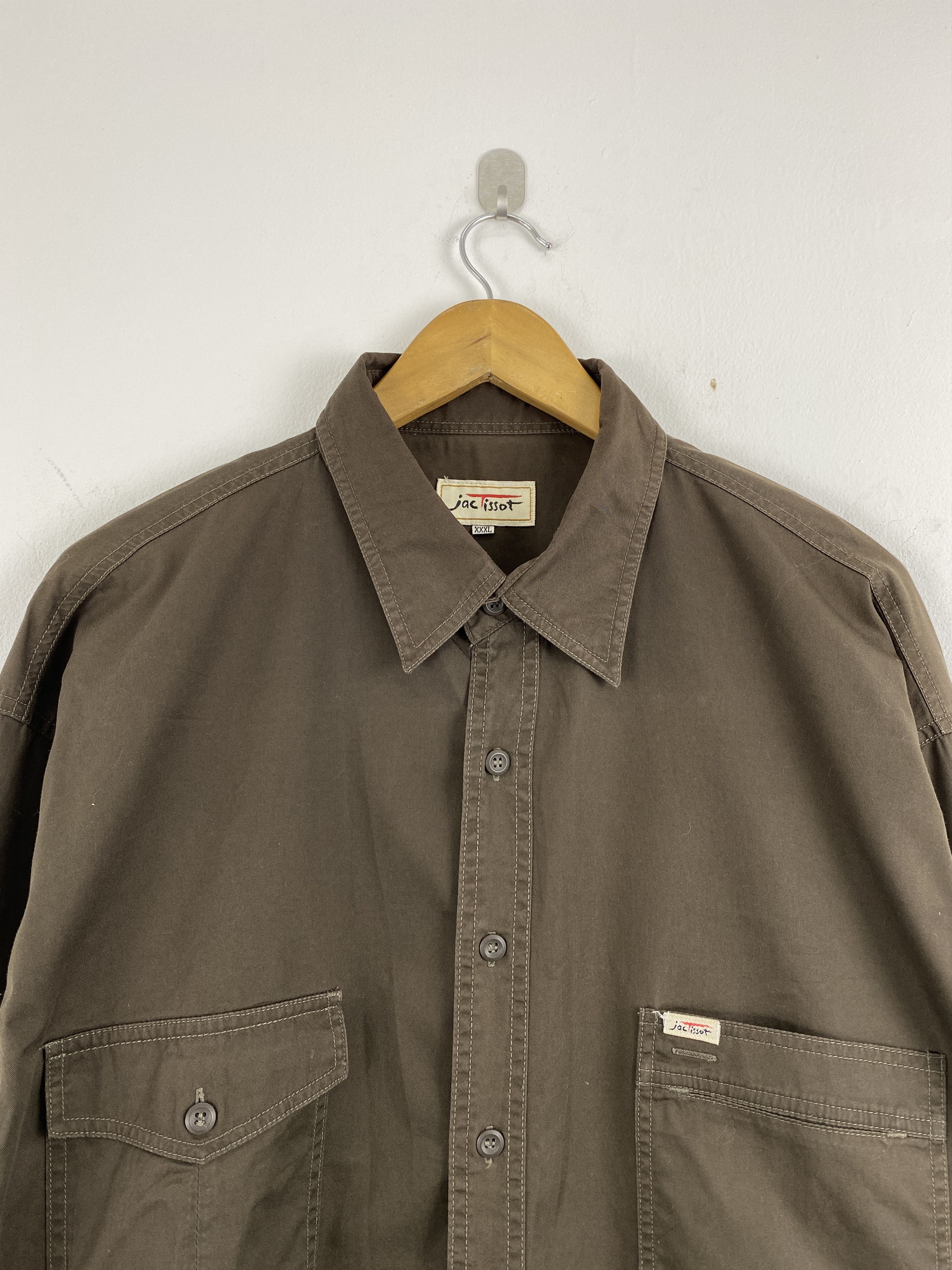 Flannel Vintage Jac Tissot Button Ups Brown Jacket JA0110 Size US XXL / EU 58 / 5 - 2 Thumbnail