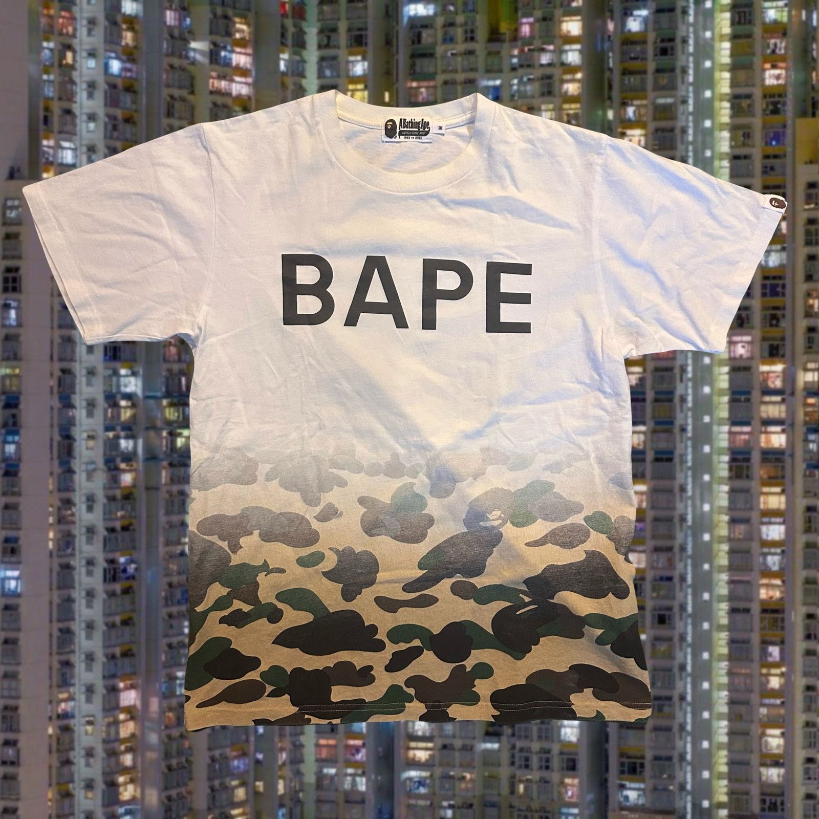 Bape Bathing ape gradient ombre camo bape spell out tee shirt Size US M / EU 48-50 / 2 - 2 Thumbnail