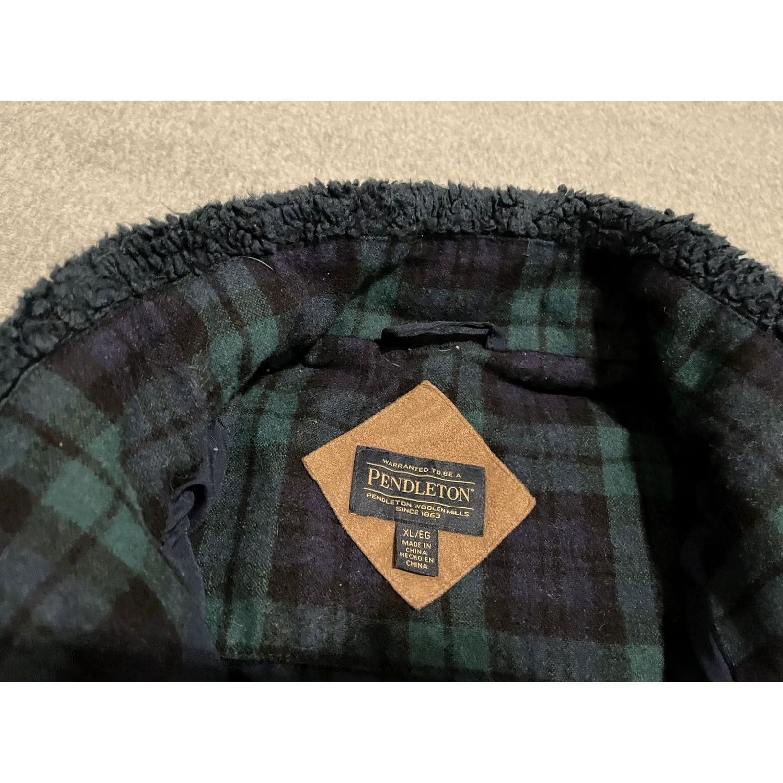 Pendleton VINTAGE Pendleton Jacket Womens XL Fleece Pile Plaid Blue Full Zip Up Pockets Size XL / US 12-14 / IT 48-50 - 4 Thumbnail