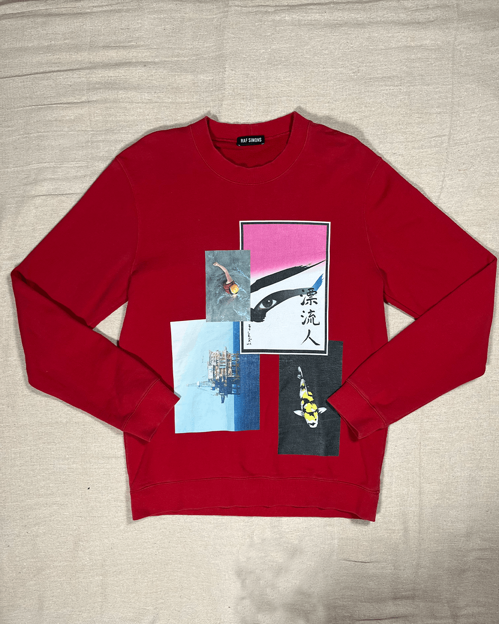 Raf Simons Raf Simmons SS15 'Koi' Print collage red jumper Size US M / EU 48-50 / 2 - 1 Thumbnail