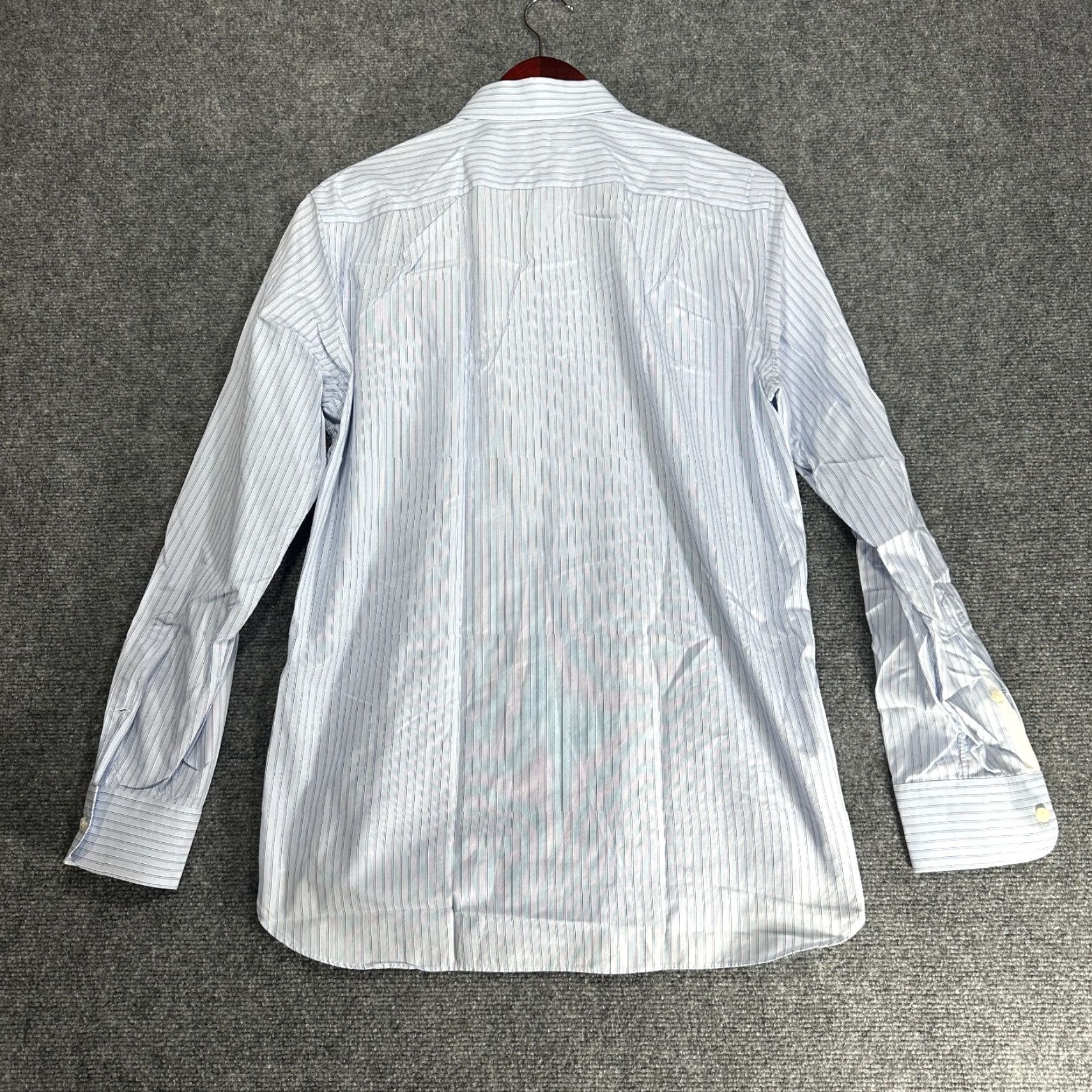 J.Crew J.CREW Shirt Mens M 120's 2 Ply Cotton Blue Stripe Pocket Button Up Long Sleeve Size US M / EU 48-50 / 2 - 7 Thumbnail