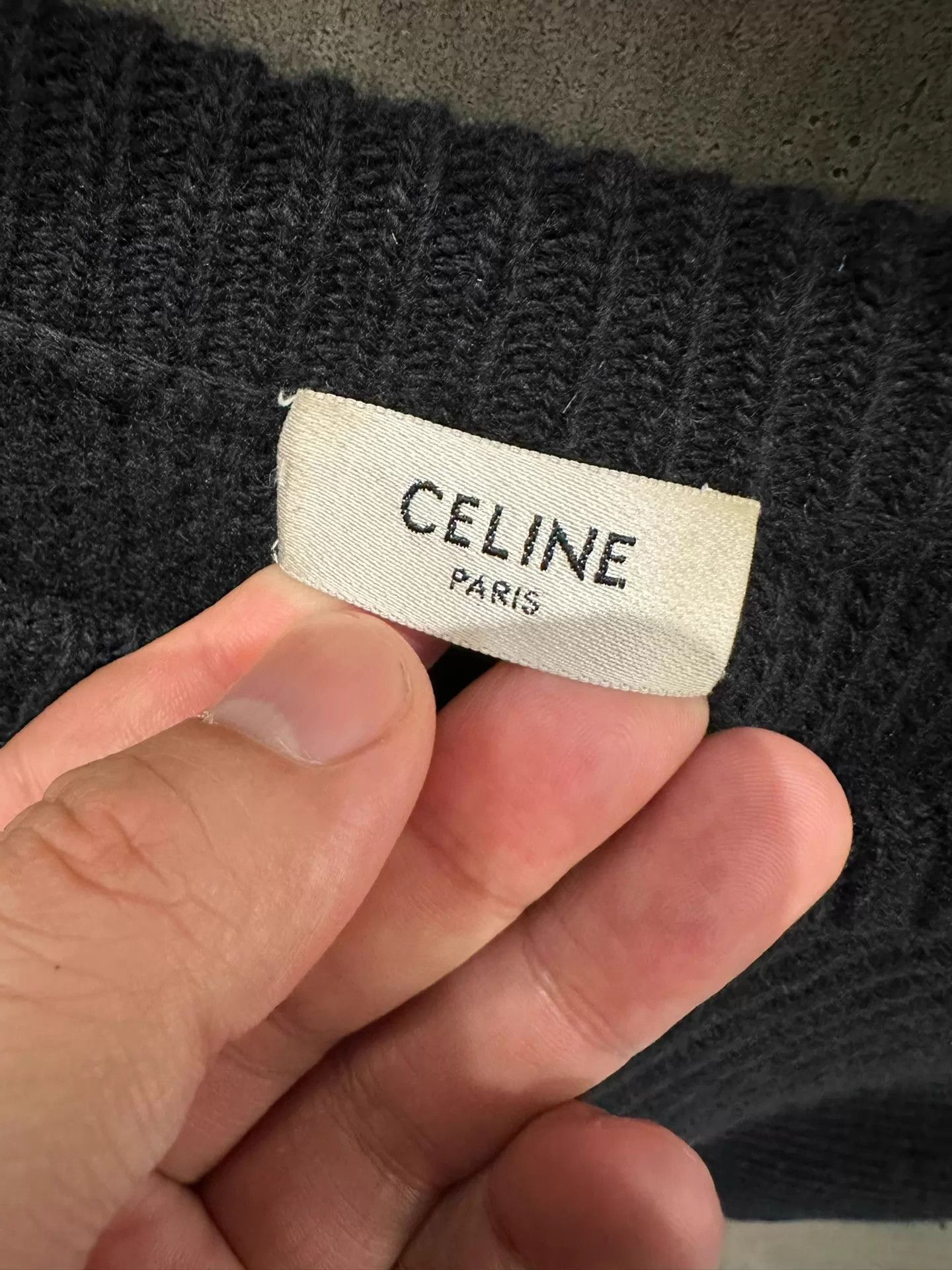 Celine CELINE Black Logo Knit Sweater S 98 New Oversized Size S / US 4 / IT 40 - 2 Thumbnail