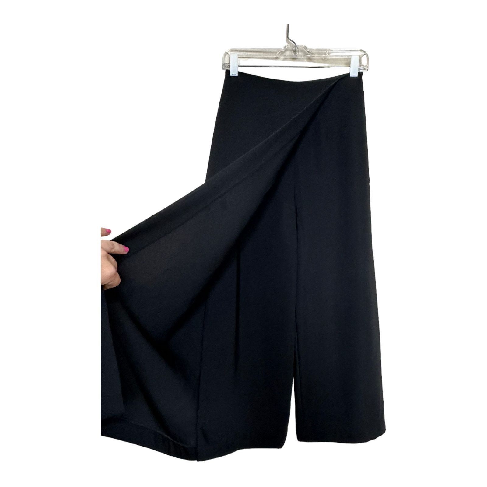 Zara Zara Basic crepe palazzo front overlap flap pants size small Size 27" / US 4 / IT 40 - 5 Thumbnail