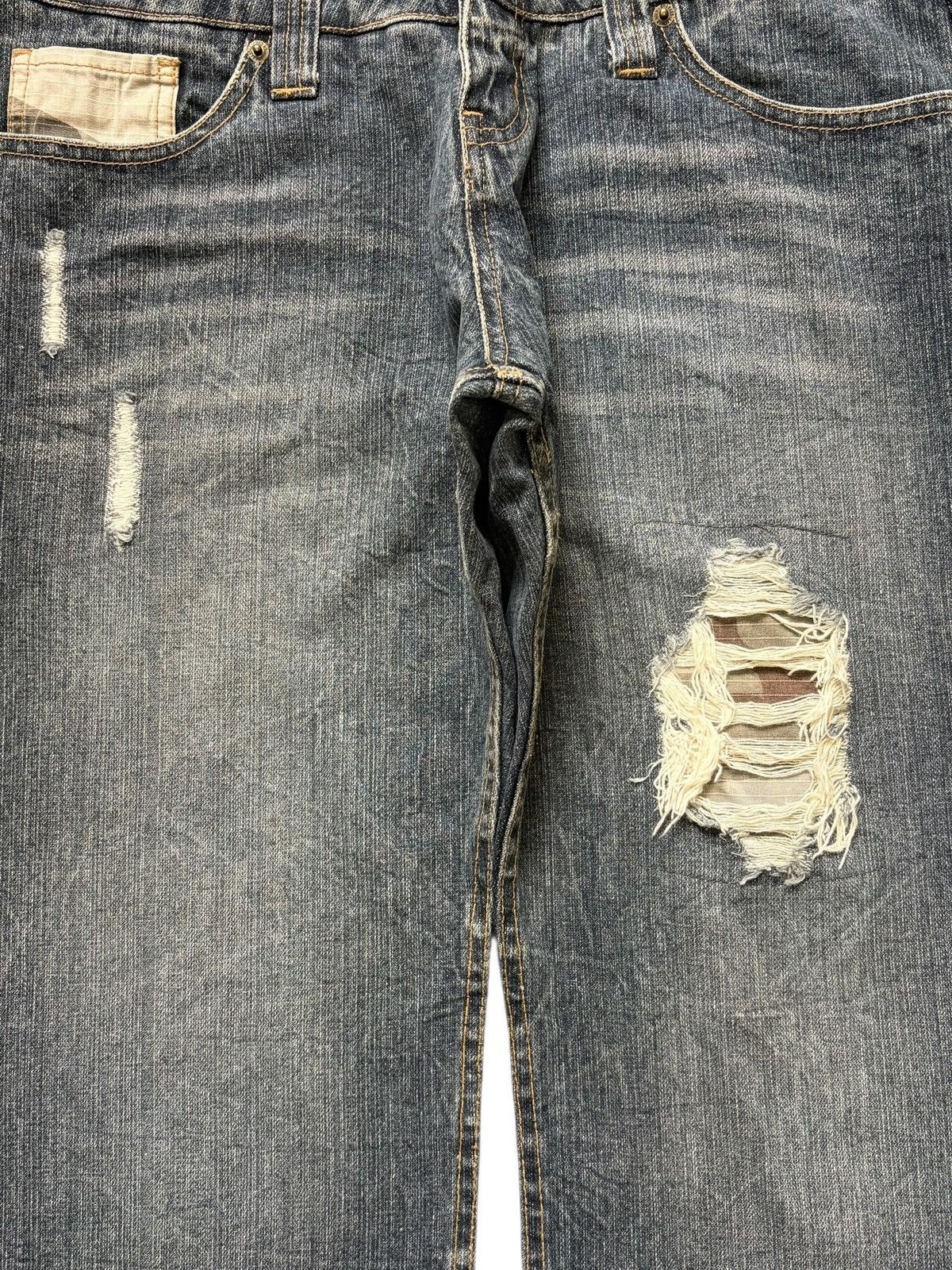 Fubu Vintage Japanese Brand Double Waist Distress Baggy Jeans Size 32" / US 10 / IT 46 - 3 Thumbnail