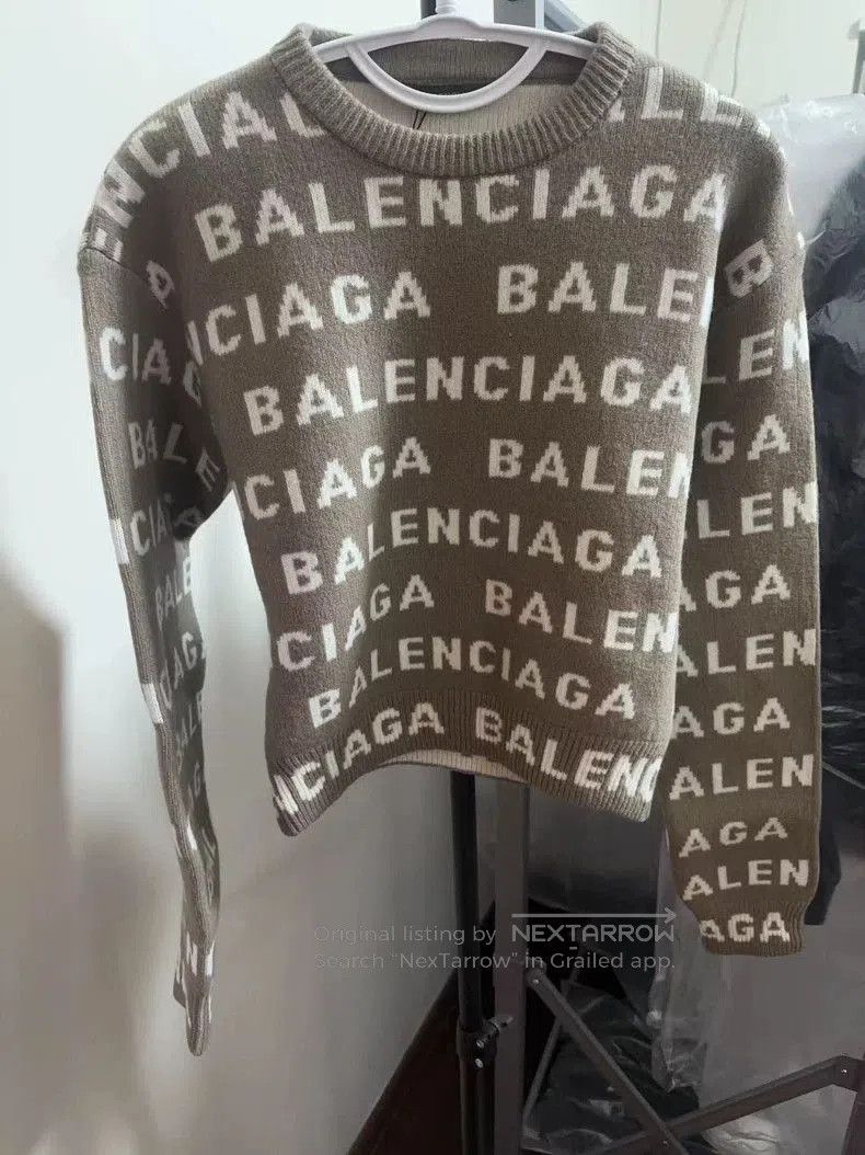 Balenciaga SS24 Colorblock Logo Sweater.