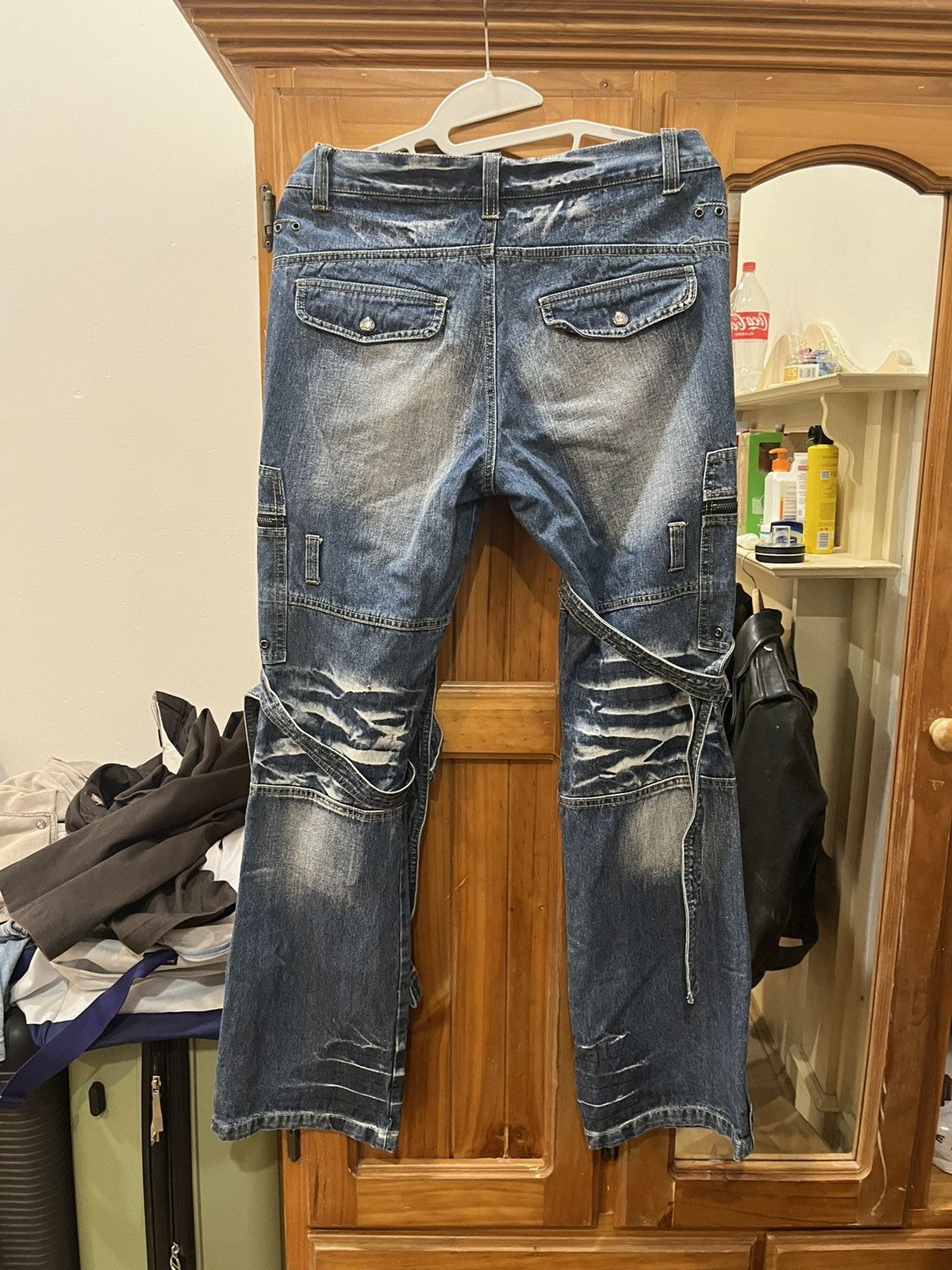 Japanese Brand Japanese brand TOPISM denim flared pants lace-up punk Size US 32 / EU 48 - 2 Thumbnail
