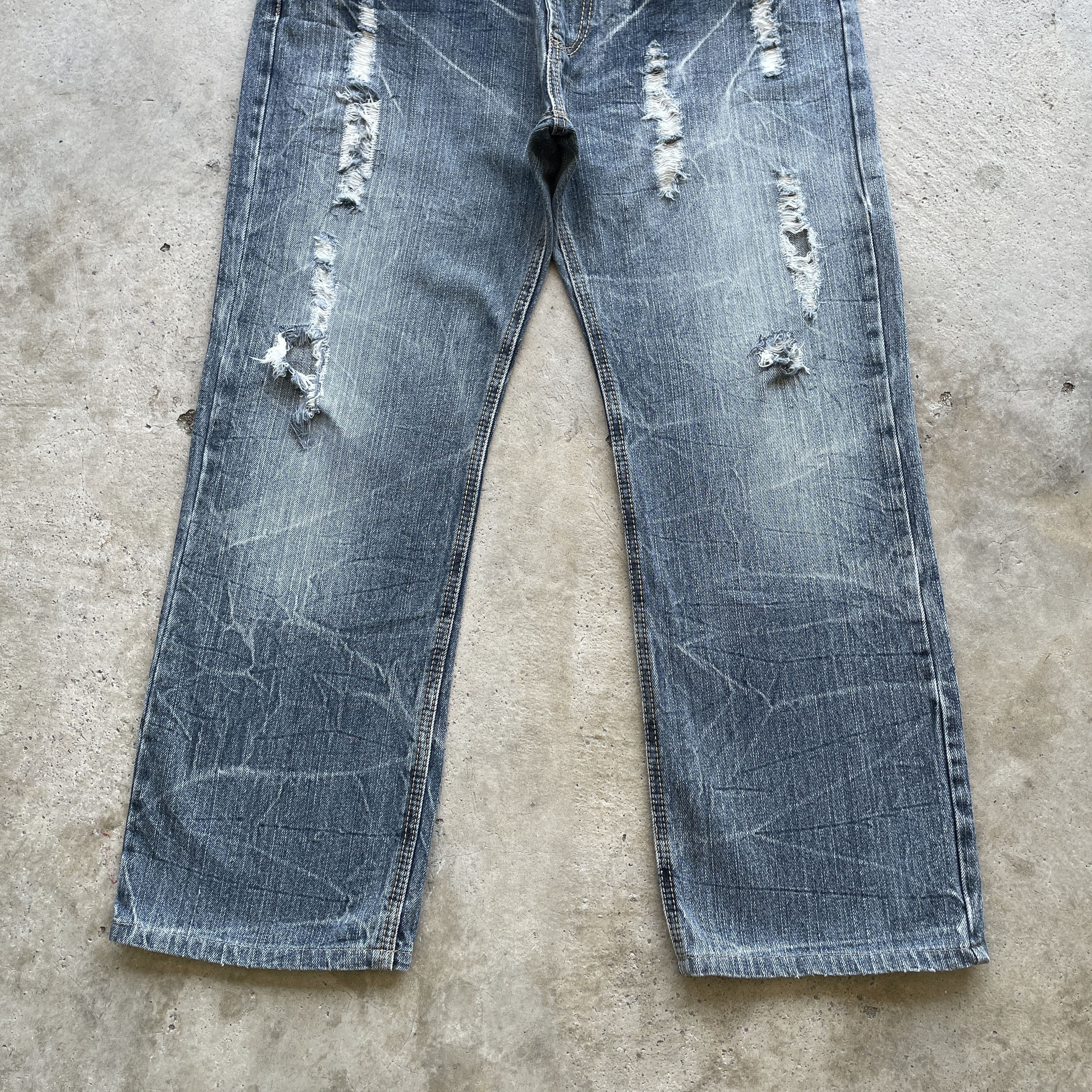 Japanese Brand W36x27 Vintage Japanese Faded Denim Distressed Jeans Pants Size US 36 / EU 52 - 5 Thumbnail