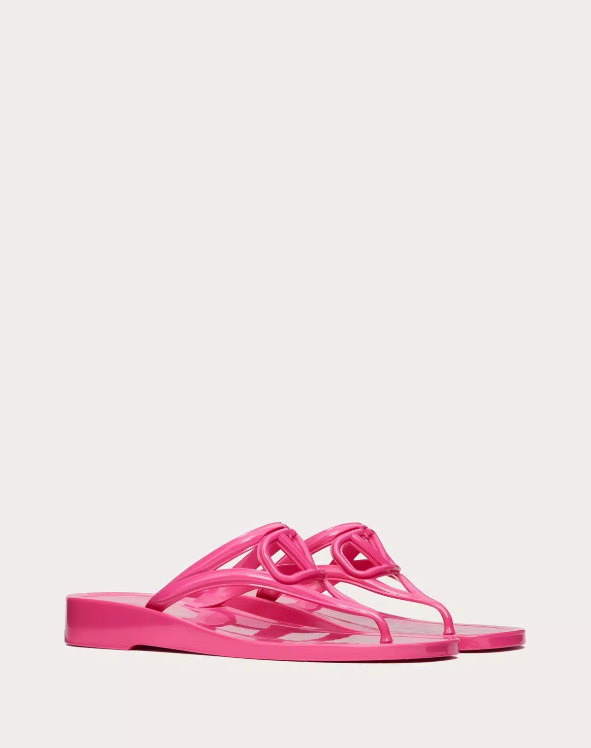 Valentino o1s1wg110625 Vlogo Signature Rubber Thong Sandal in Pink Size US 11 / IT 41 - 2 Thumbnail