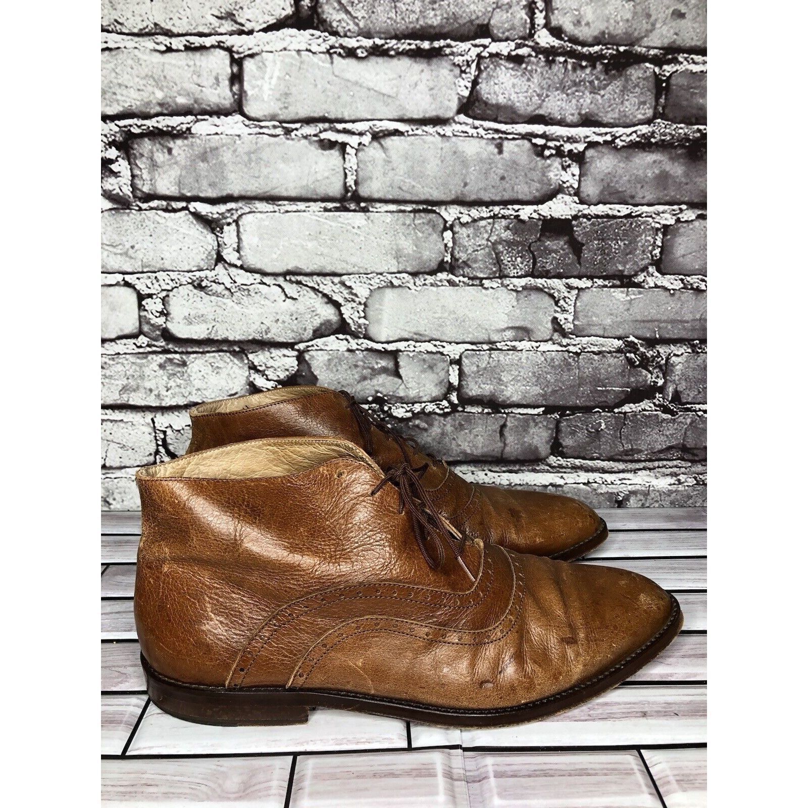 Other Mare Uomo Brown Leather Oxford Ankle Lace Up Boots Dress Sho Size US 11 / EU 44 - 10 Thumbnail