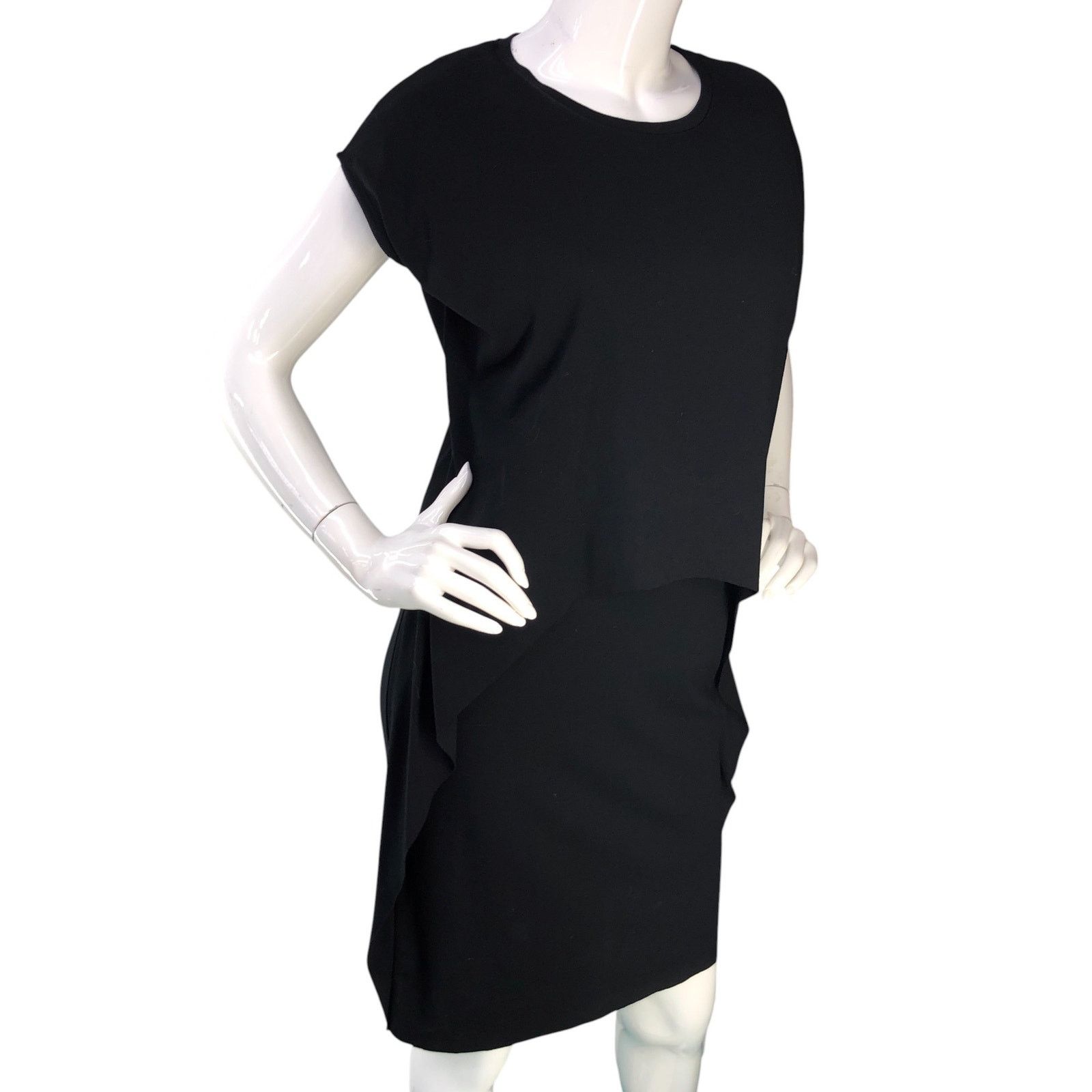 Cos COS Size XS Dress T Shirt Layered Side Ruffle Stretch Black Size XS / US 0-2 / IT 36-38 - 10 Thumbnail