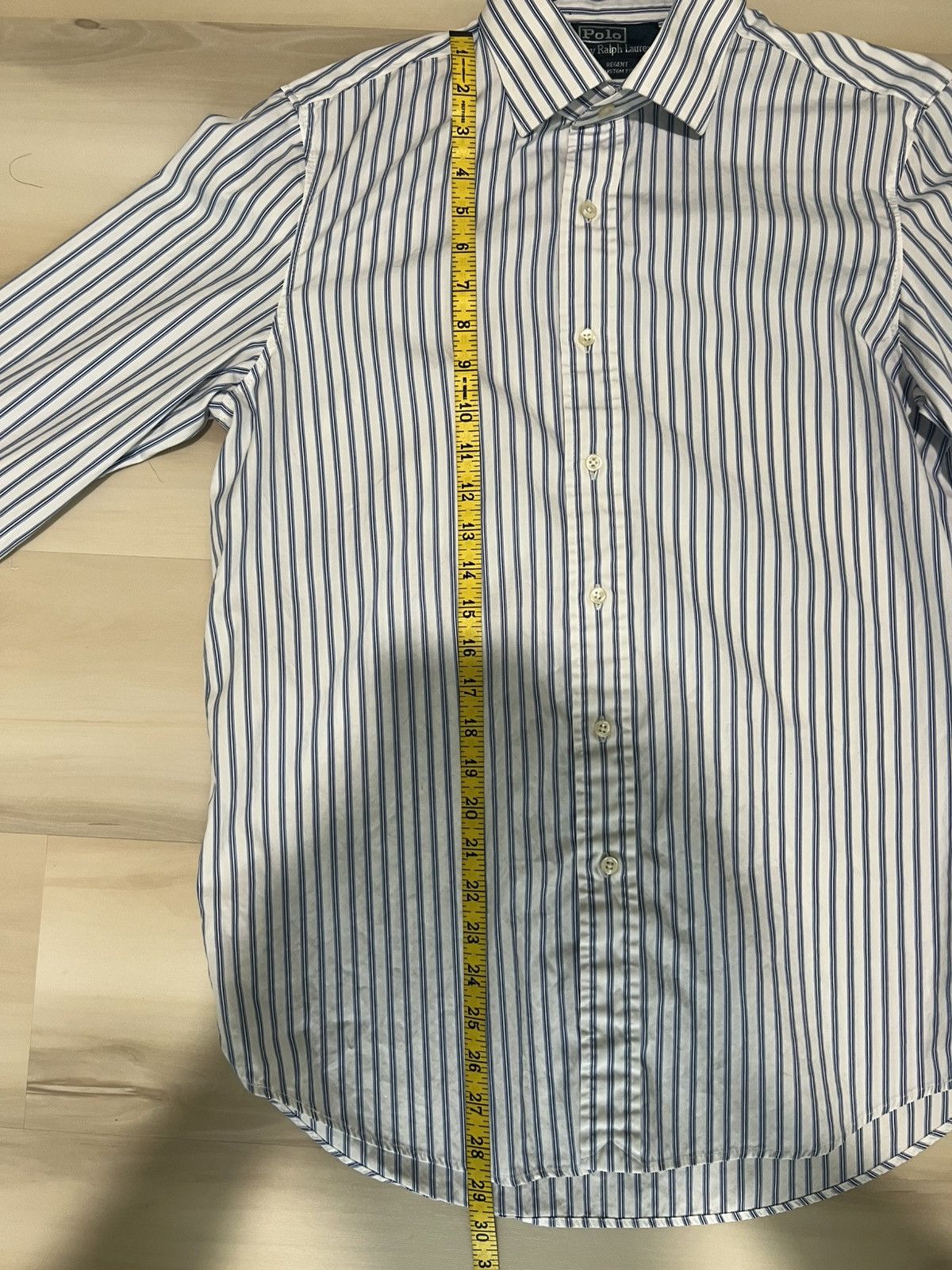 Designer × Polo Ralph Lauren × Vintage Polo Ralph Lauren Mens Shirt Blue Striped Regent Fit Size 16 Size US S / EU 44-46 / 1 - 5 Thumbnail