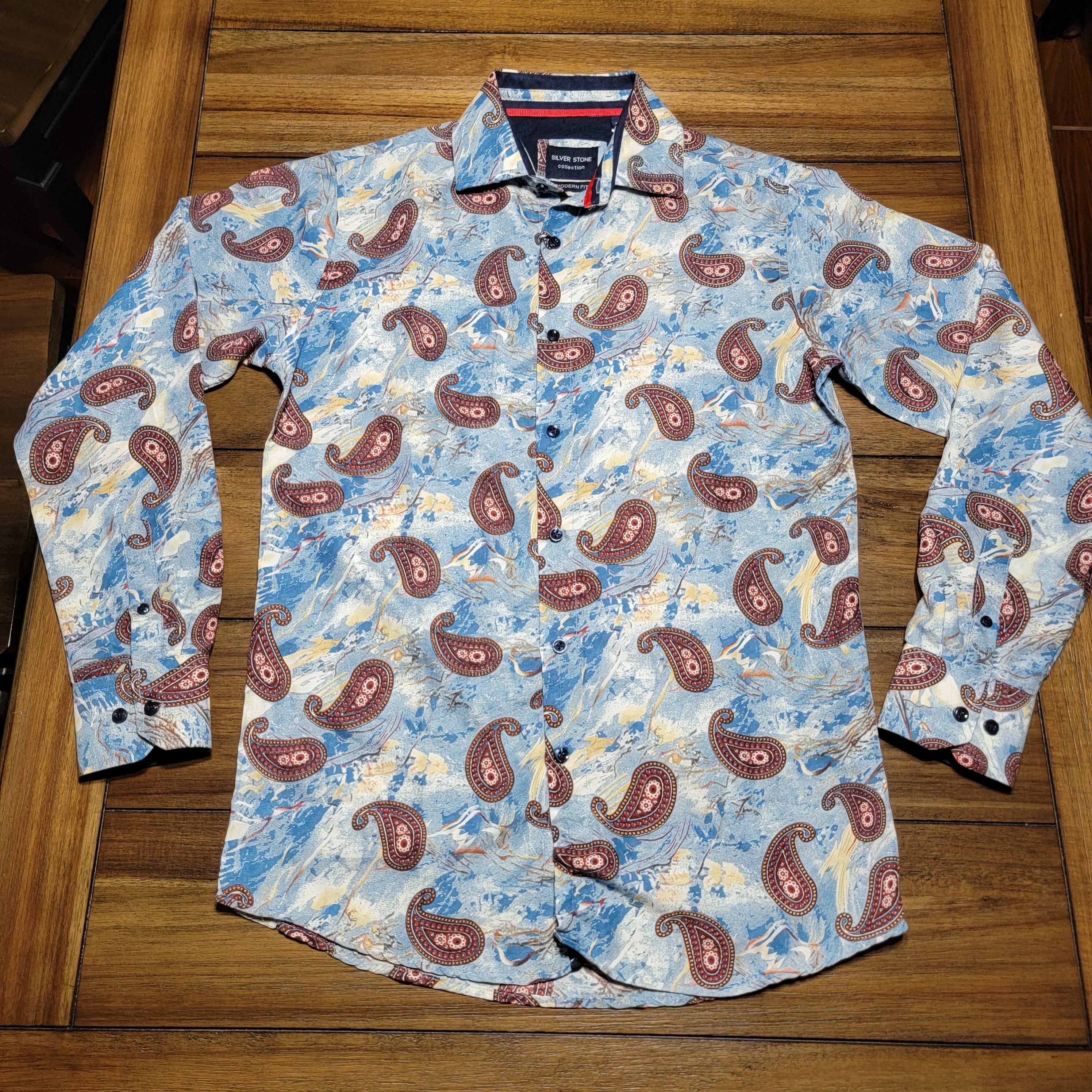 The Silver Stone Silver Stone Collection LS Lg Paisley Shirt - Size Small NWT Size US S / EU 44-46 / 1 - 1 Thumbnail