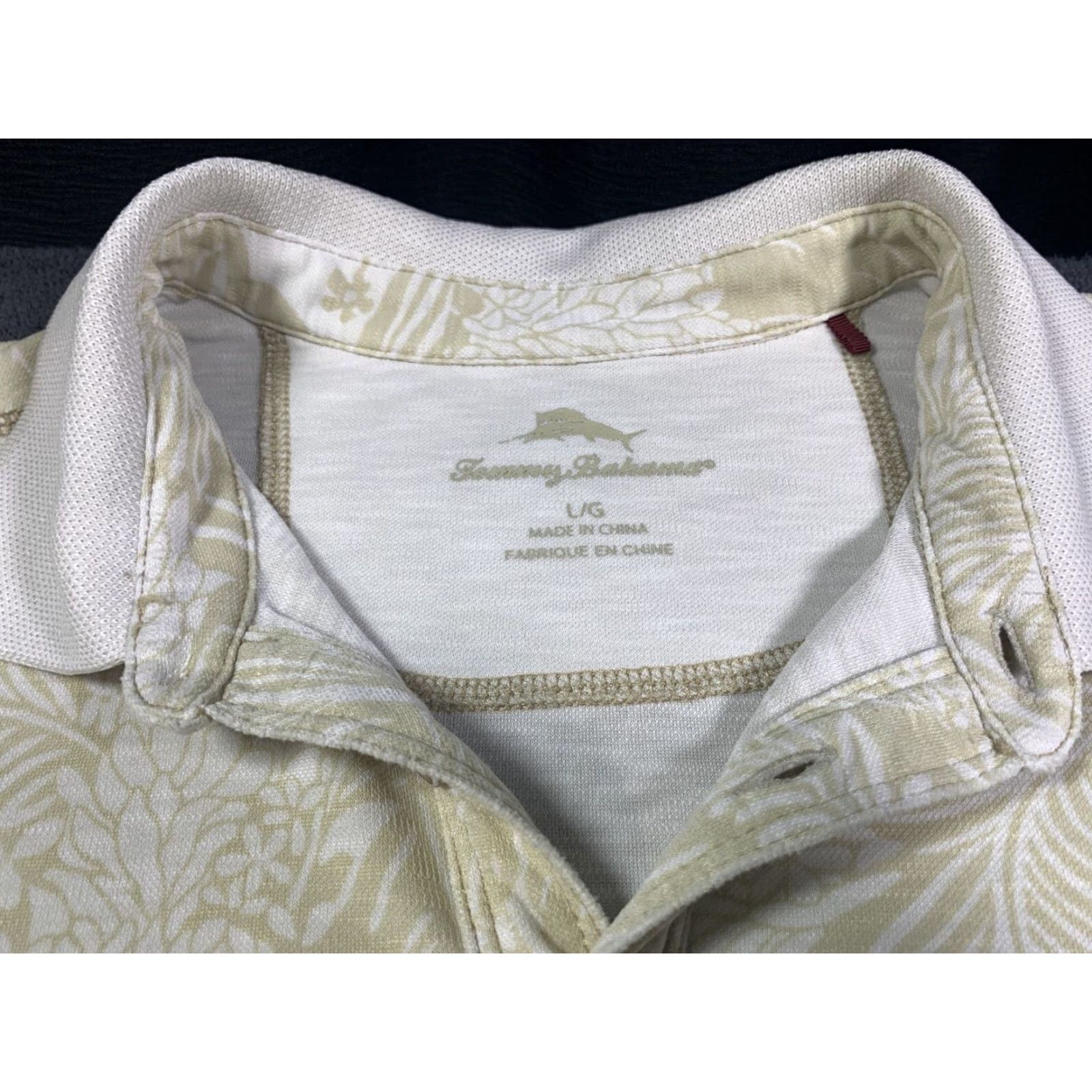 Tommy Bahama Tommy Bahama Men's Polo Shirt Hawaiian Floral Short Sleeve Size Large Coral Tencel Blend Size US L / EU 52-54 / 3 - 5 Thumbnail