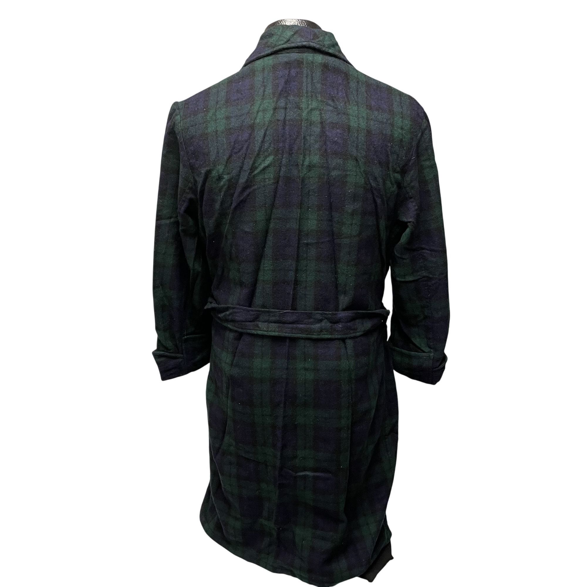 Other 60's Kentfield Men WOODSMAN LOUNGER SHADOW PLAID Wool Robe M Size 40 - 3 Thumbnail