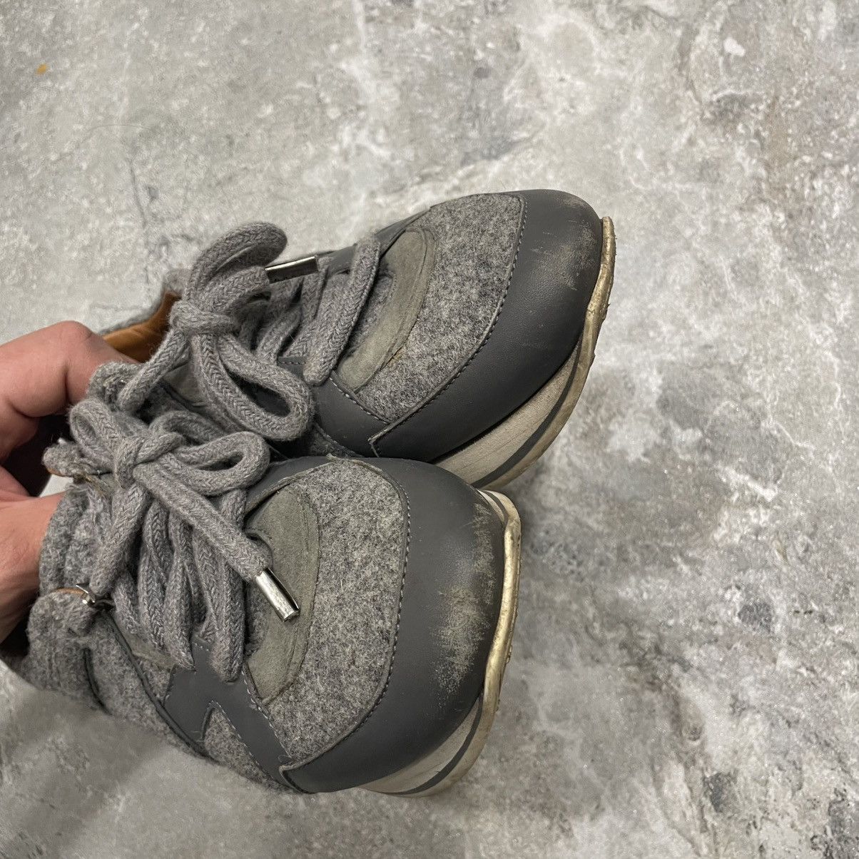 Jimmy Choo Jimmy Choo Grey Wool Leather Trim Low Top Sneakers shoes Size US 5 / EU 37 - 7 Thumbnail
