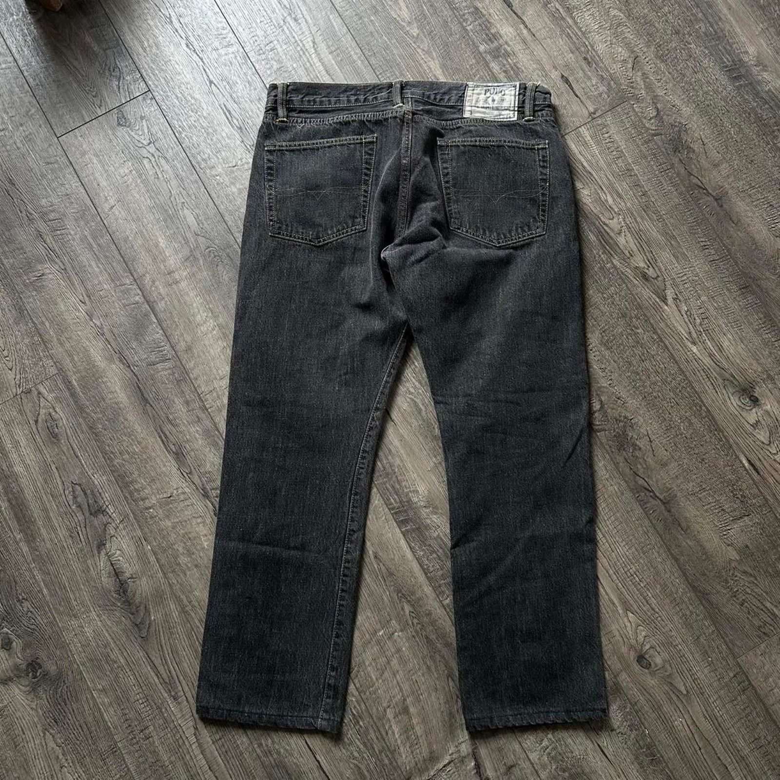 Polo Ralph Lauren × Vintage Black Faded Dark Denim Polo Ralph Lauren Jeans Straight Jean Size US 32 / EU 48 - 7 Thumbnail