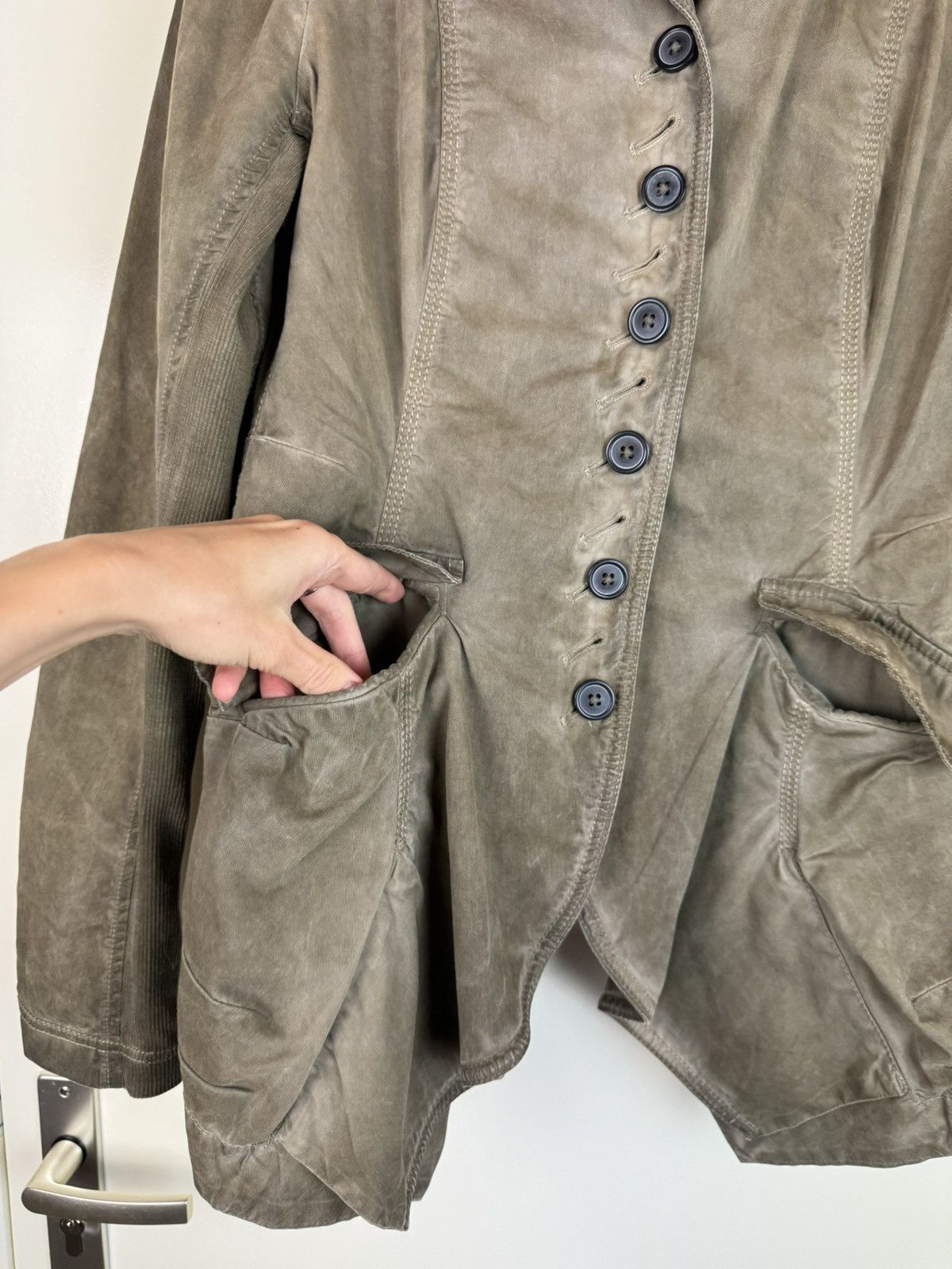 Rundholz Rundholz asymmetric tulip jacket cotton blazer khaki brown S Size S / US 4 / IT 40 - 6 Thumbnail