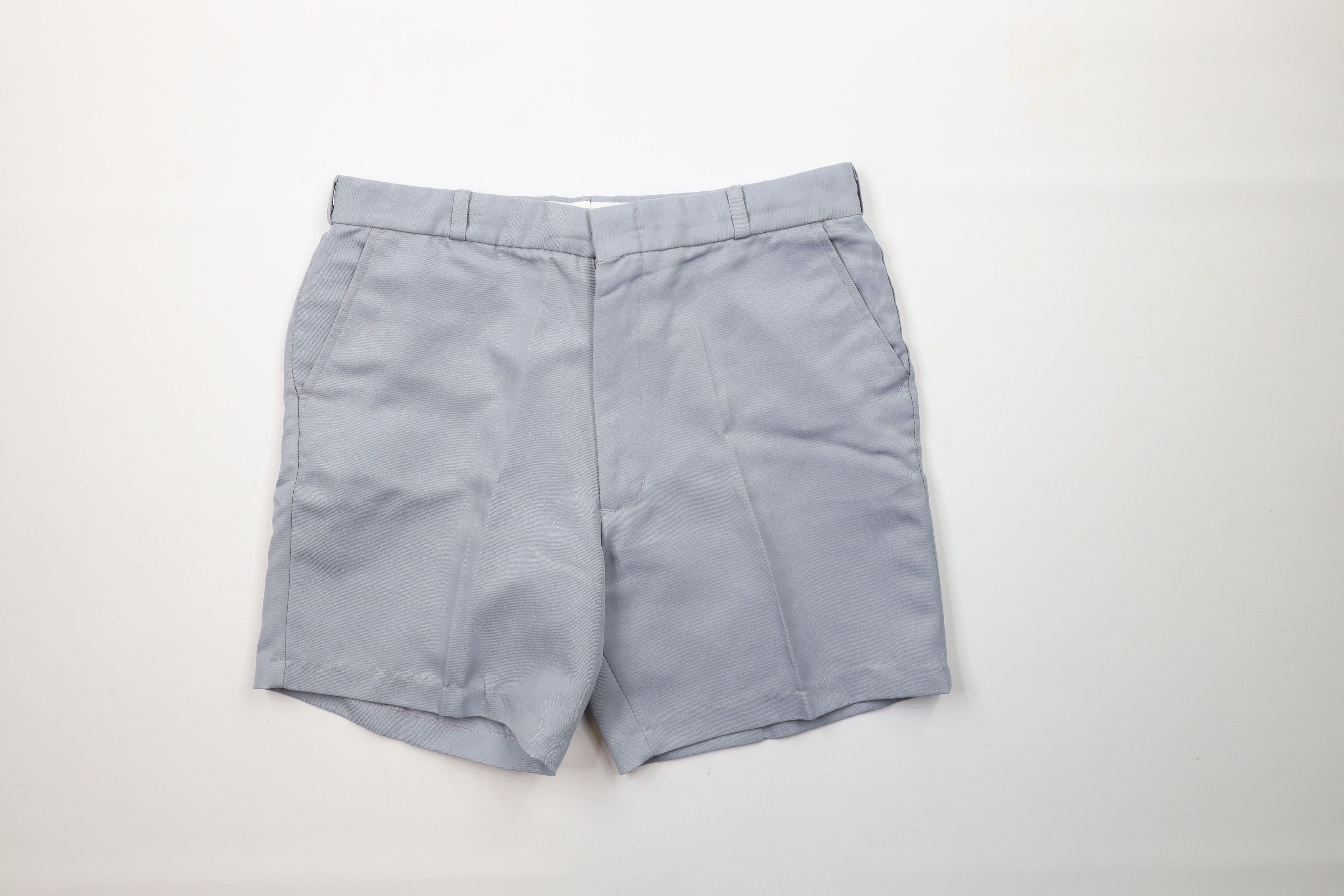 Vintage Vintage 70s Streetwear Blank Above Knee Knit Shorts Gray USA Size US 34 / EU 50 - 1 Thumbnail