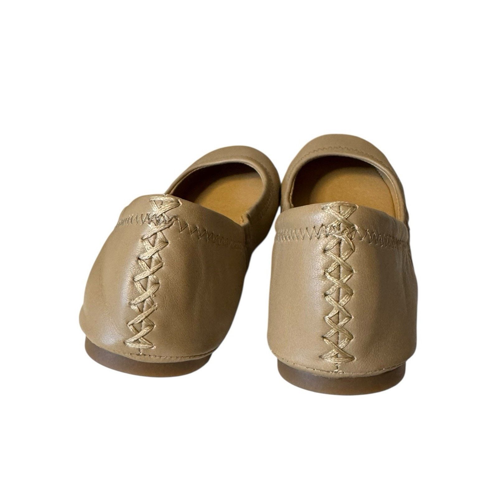 Lucky Brand Lucky Brand NEW Emmie Women's Beige Tan Leather Ballet Flats Size US 7 / IT 37 - 4 Thumbnail