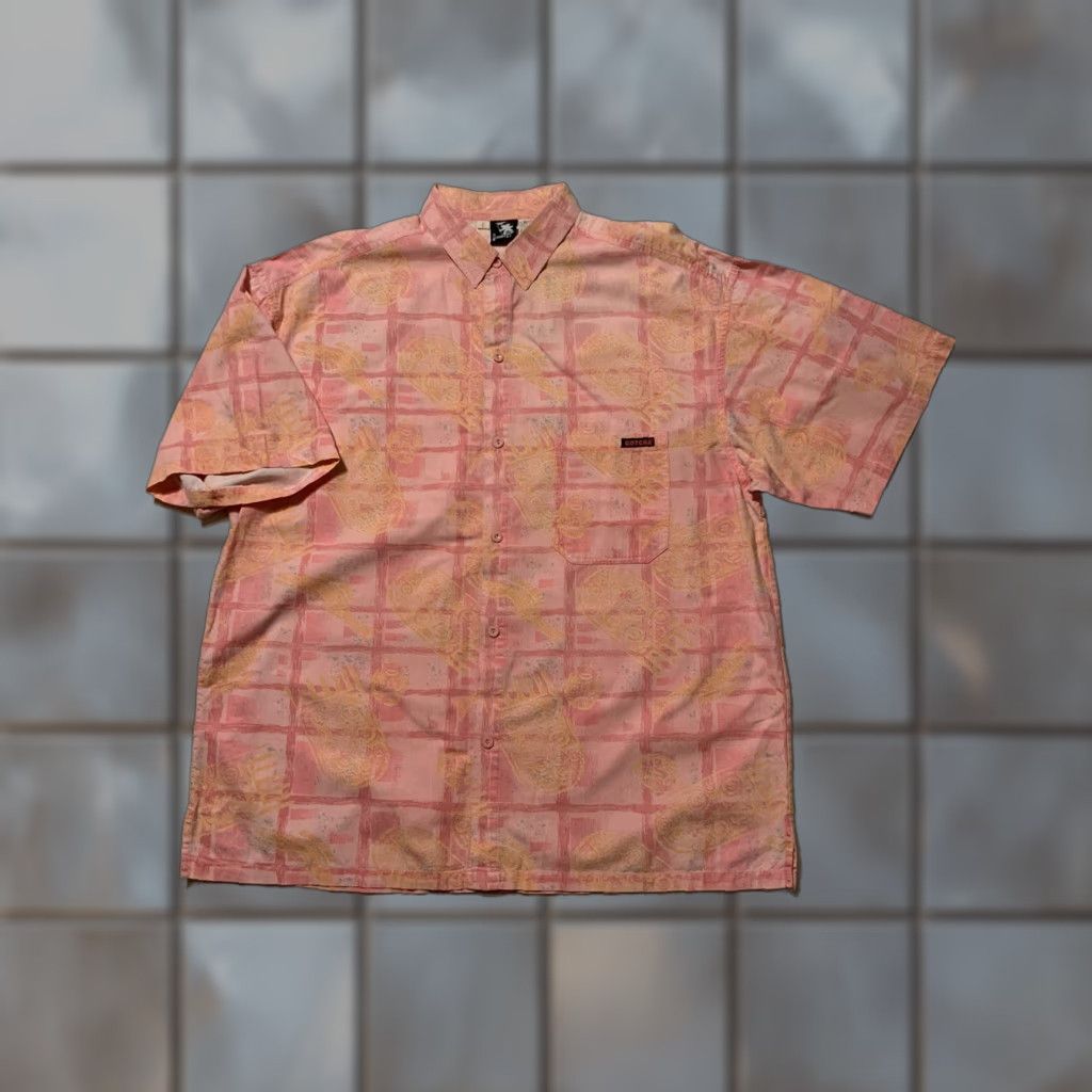 Gotcha VINTAGE Gotcha Surf Pink AOP Hawaiian Tribal S/S Button Shirt Sz. L Mens Size US L / EU 52-54 / 3 - 1 Thumbnail