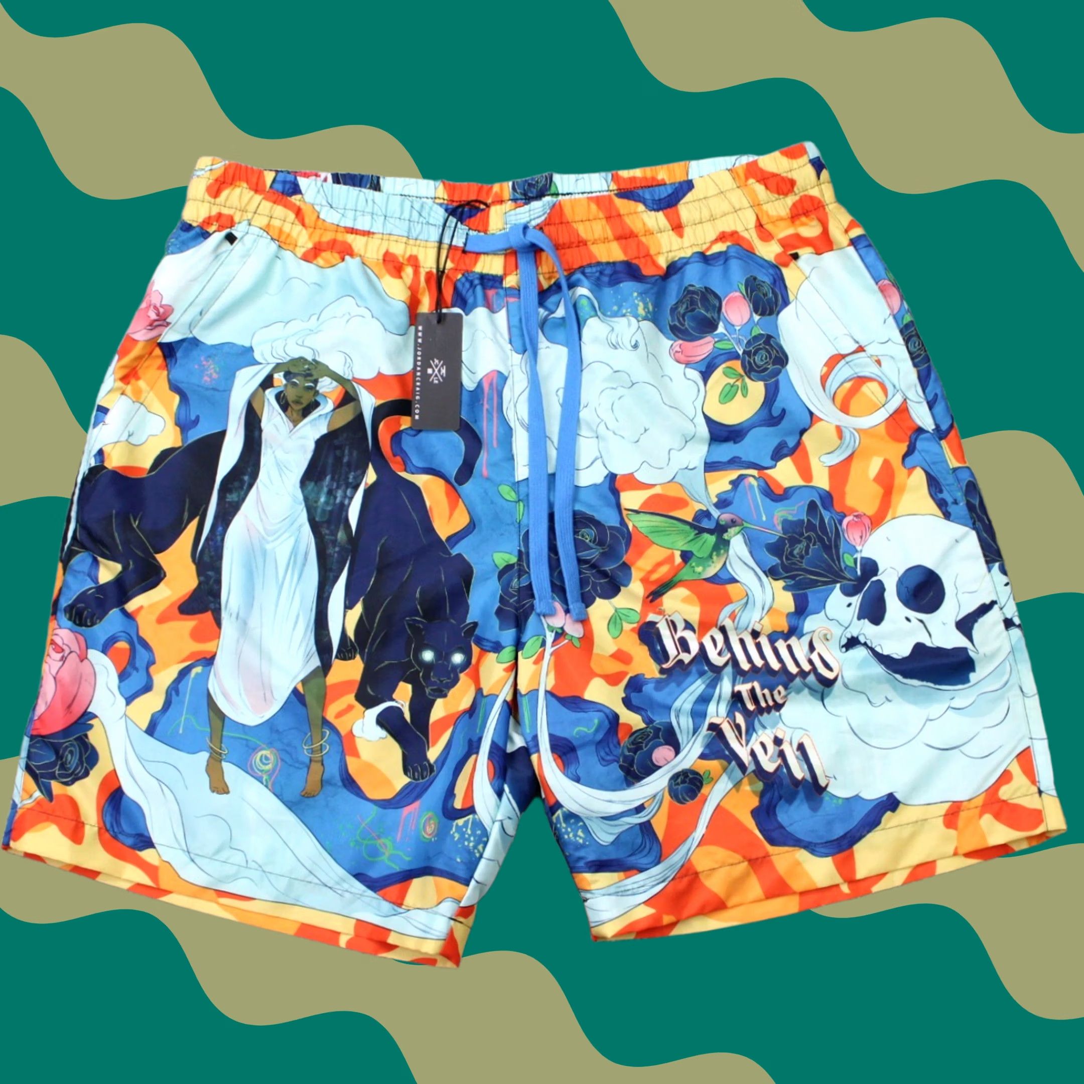 Jordan Craig Jordan Craig Legacy Edition Shorts Bermuda Mens 2XL XXL Multicolor Geometric Logo Athletic Casual Summer Spring NWT Size US 39 - 1 Thumbnail