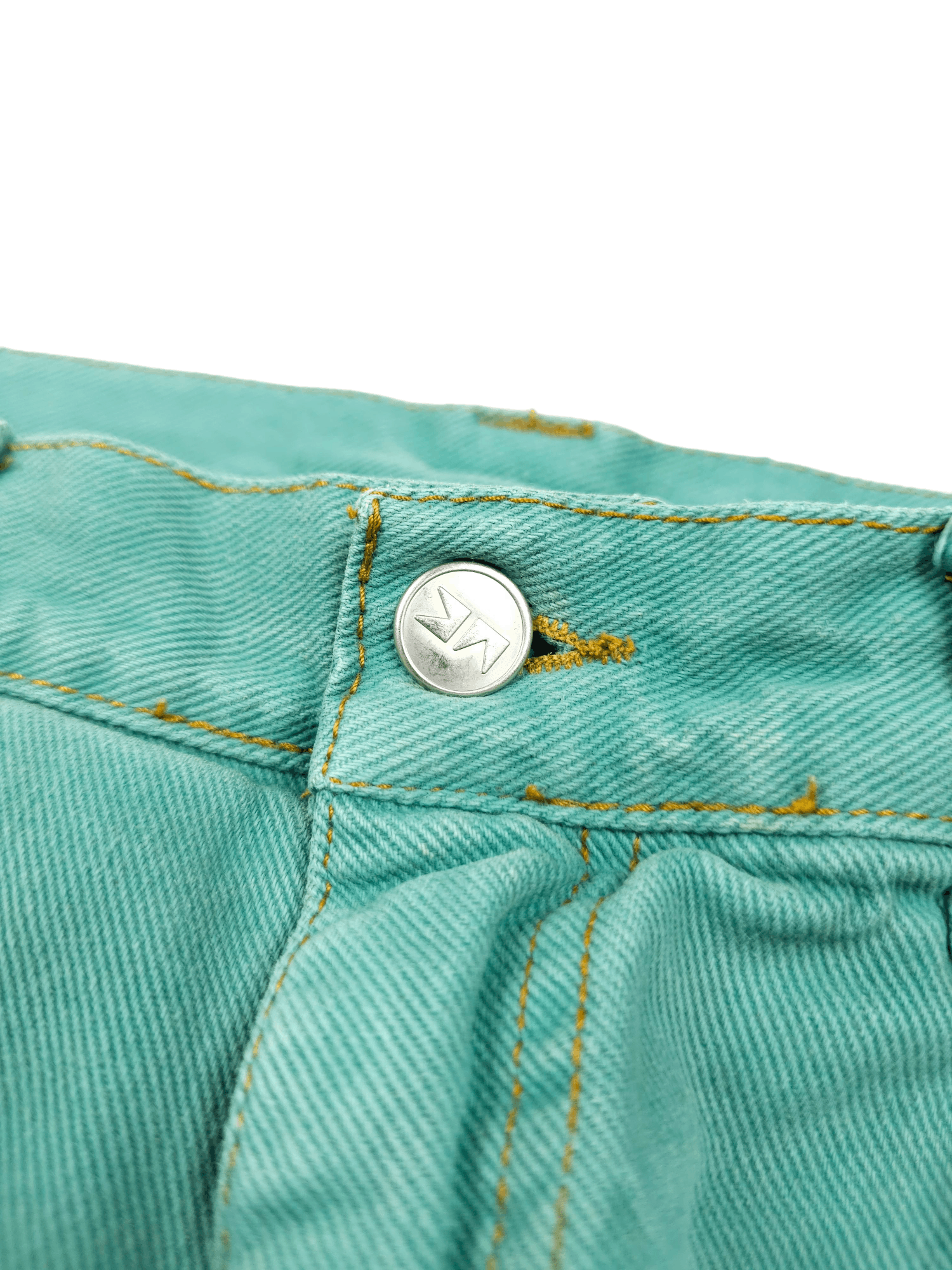 Japanese Brand × Vintage 💎 Size 33/30 Loose Straight Green Blue Denim Jeans Y2K Size US 33 - 6 Thumbnail