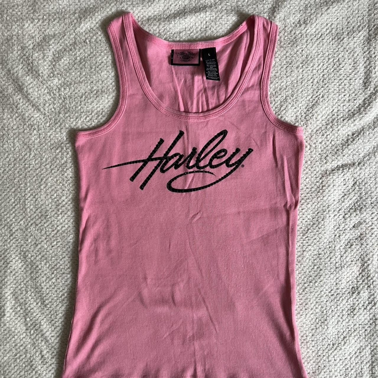 Harley Davidson HARLEY-DAVIDSON y2k pink tank top with black rhinestones Size L / US 10 / IT 46 - 2 Thumbnail