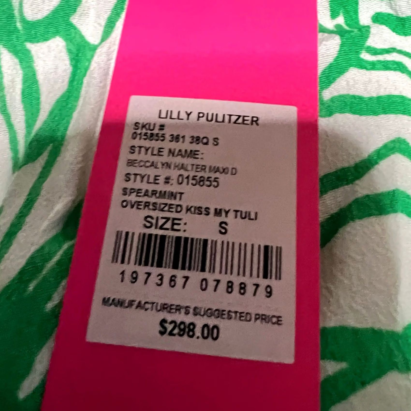 Lilly Pulitzer Lilly Pulitzer Maxi Dress S Halter Pockets Kiss My Tulip Spearmint Beccalynn Dress Women Small Green Regular Long Maxi Size S / US 4 / IT 40 - 6 Thumbnail