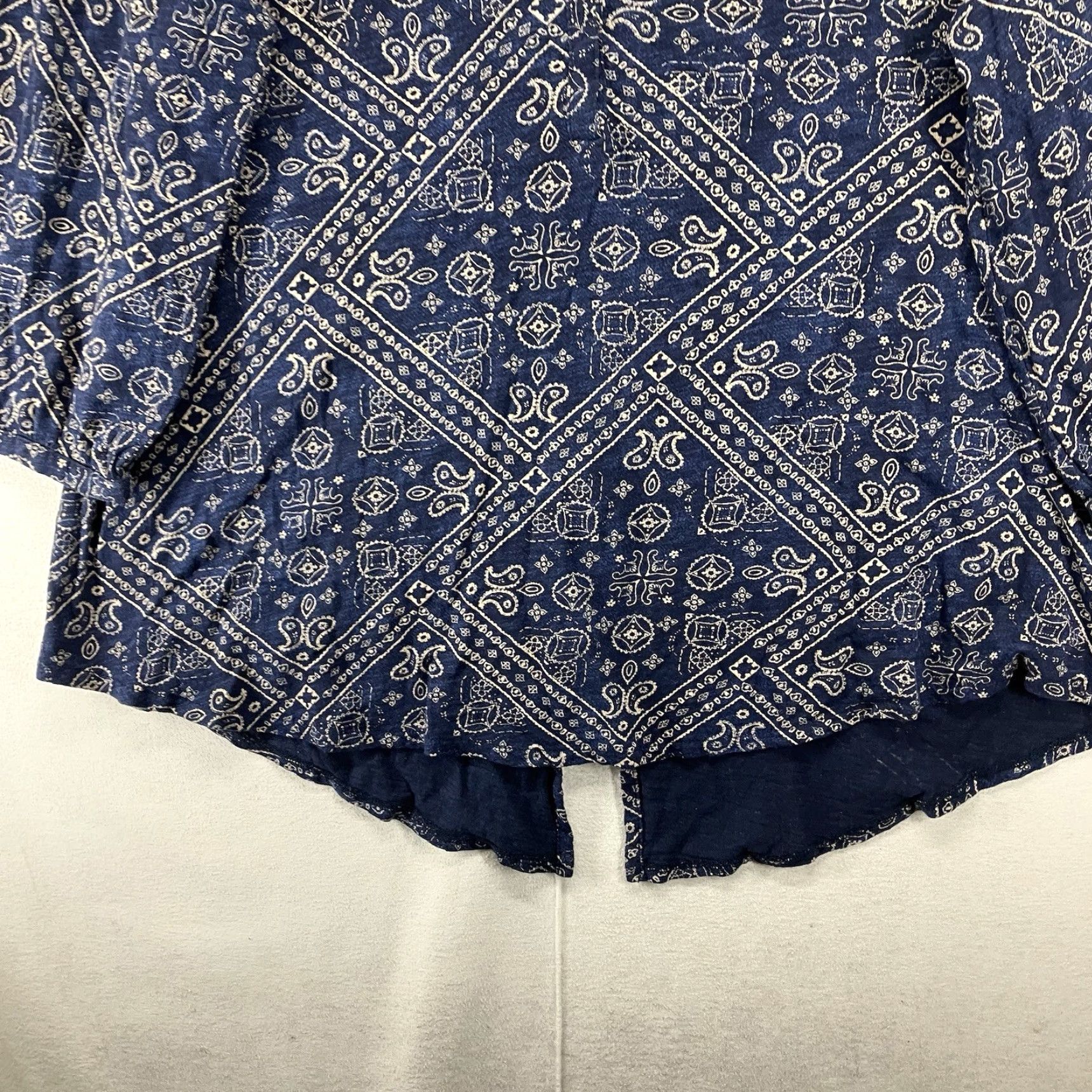 Lucky Brand Lucky Brand Women's Plus Size Blouse 1X Boho Paisley V-Neck Puff Sleeve Cotton Modal Summer Fall Spring Winter Size XL / US 12-14 / IT 48-50 - 5 Thumbnail