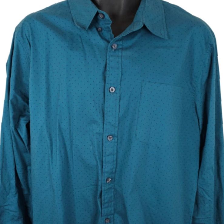 Lee Lee Shirt Mens Large Blue Stretch Regular Fit All Over Print Long Sleeves Shirt Regular Mens Blue Lee Shirt Long Sleeve Button-Up Collared Tee? Size US L / EU 52-54 / 3 - 2 Thumbnail