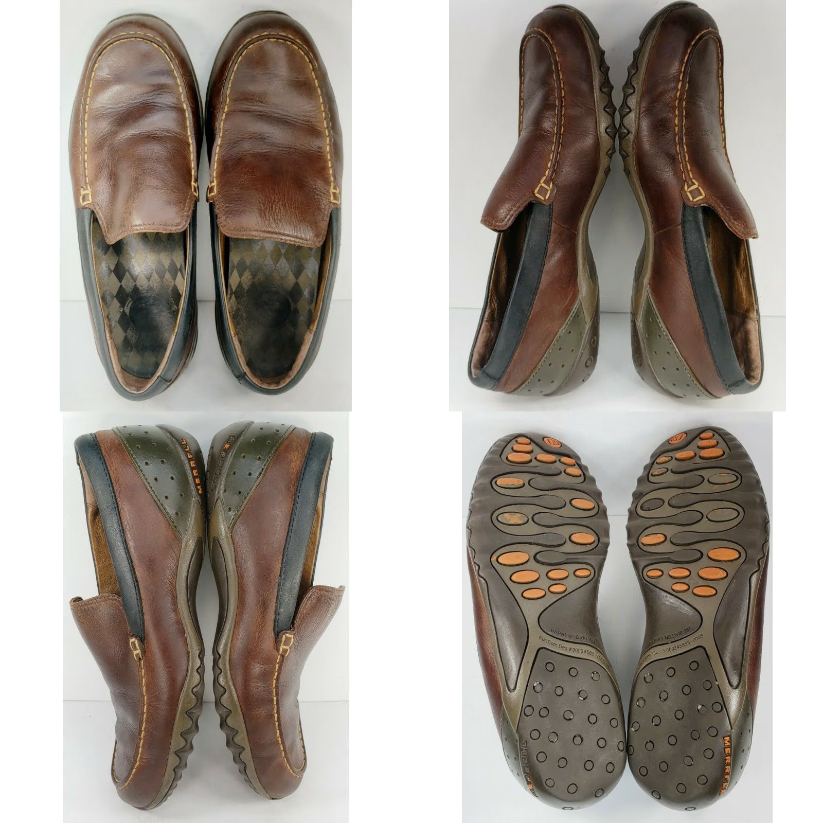 Merrell Merrell Men Moc Toe Loafer Size 9M Brown Leather Slip-on Leather Insole J73279 Size US 9 / EU 42 - 8 Thumbnail