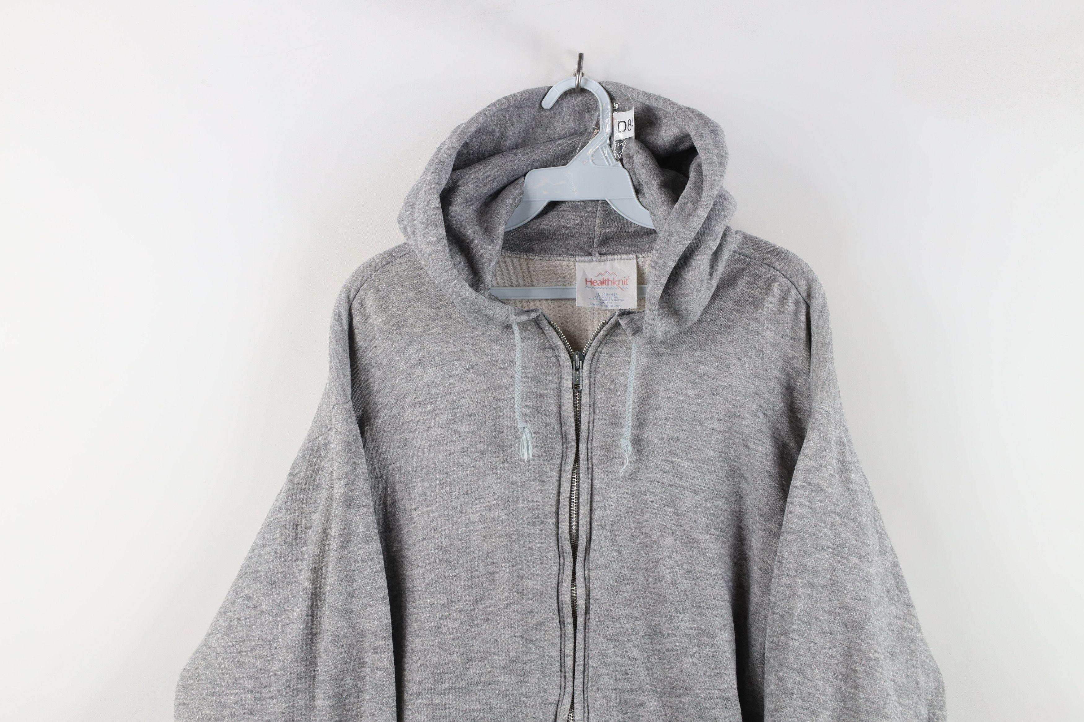 Vintage Vintage 70s Streetwear Thermal Lined Zip Hoodie Gray USA Size US XL / EU 56 / 4 - 2 Thumbnail