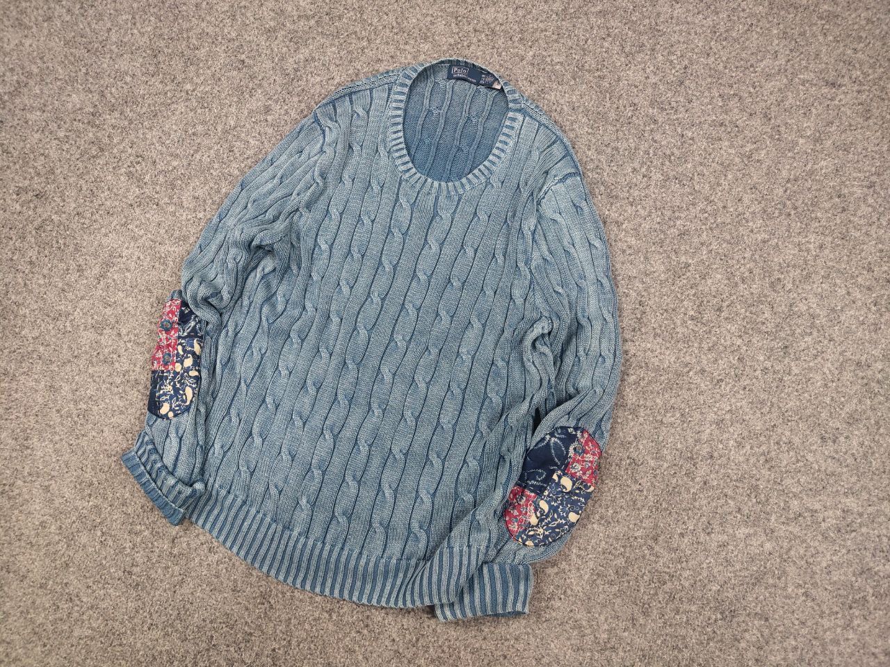 Polo Ralph Lauren Rare Polo Ralph Lauren Indigo Patchwork Elbow Knit Sweater Size XL / US 12-14 / IT 48-50 - 5 Thumbnail