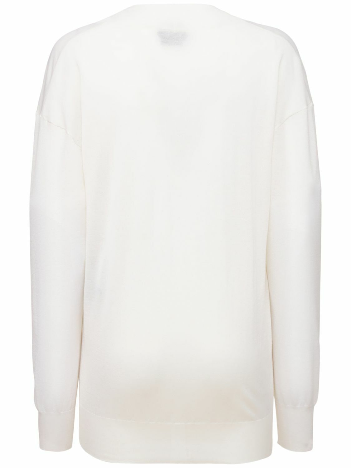 Tom Ford o1y0226 V-neck Sweater in White Size S / US 4 / IT 40 - 4 Thumbnail