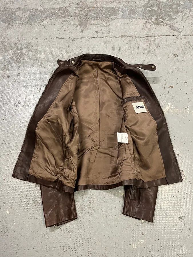 Acne Studios AW2011 Acne Padded Multi-Zips Biker Brown Leather Jacket Size US S / EU 44-46 / 1 - 8 Thumbnail