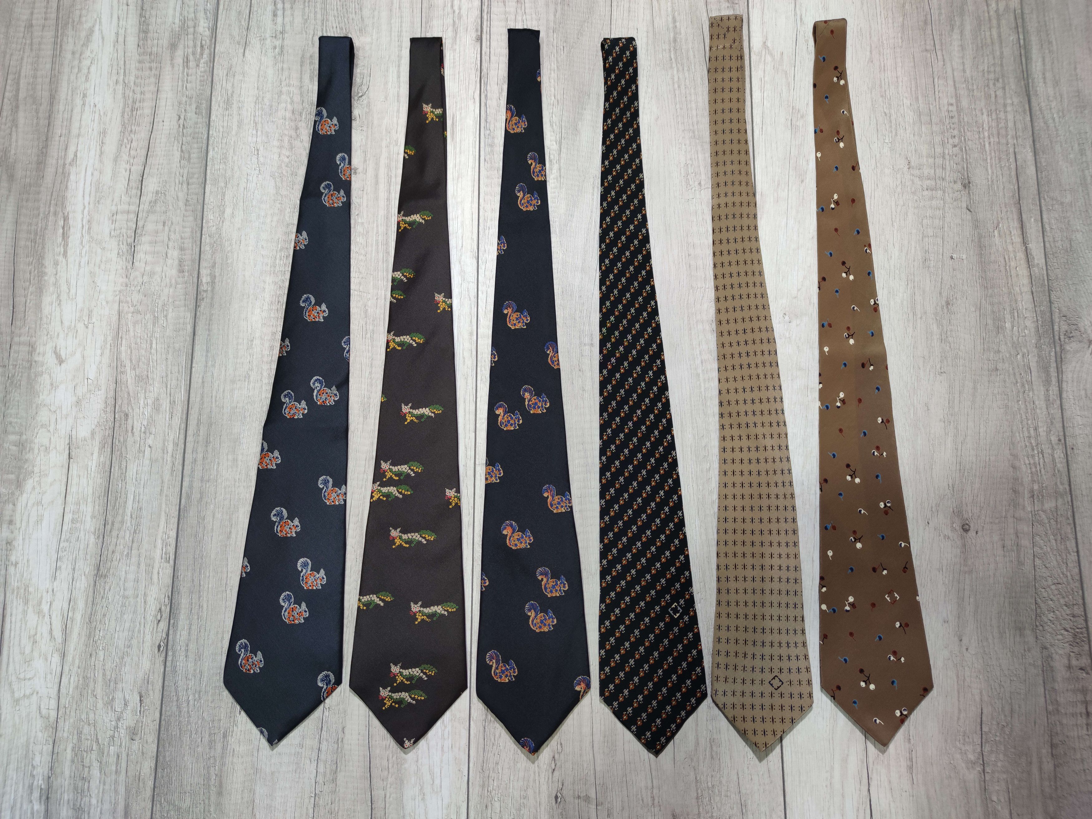 image of Lot Of 6 Vintage Salvatore Ferragamo Silk Tie Necktie, Men's