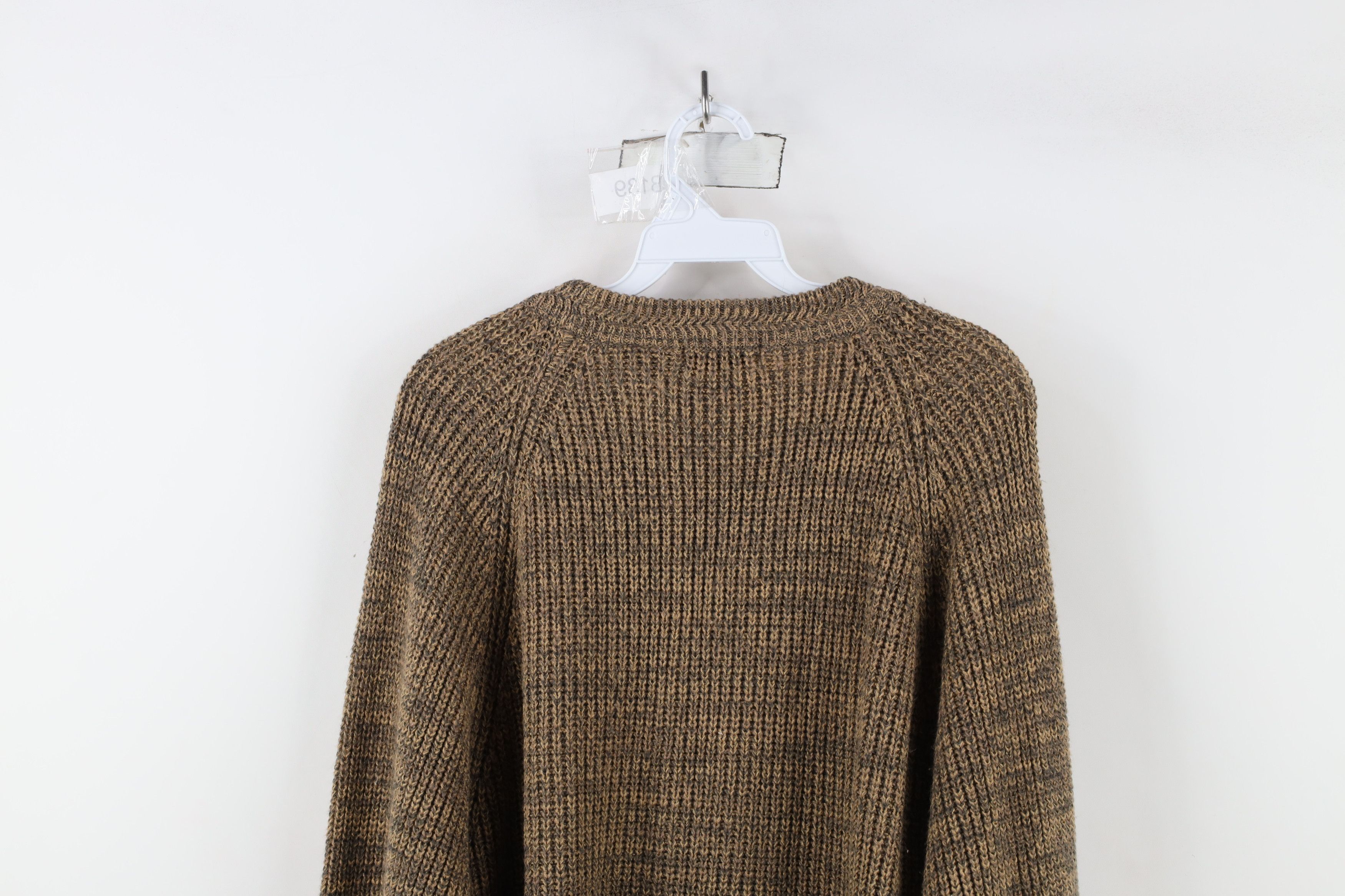 Vintage Vintage 90s Streetwear Knit Crewneck Sweater Oatmeal Brown Size US XL / EU 56 / 4 - 7 Thumbnail