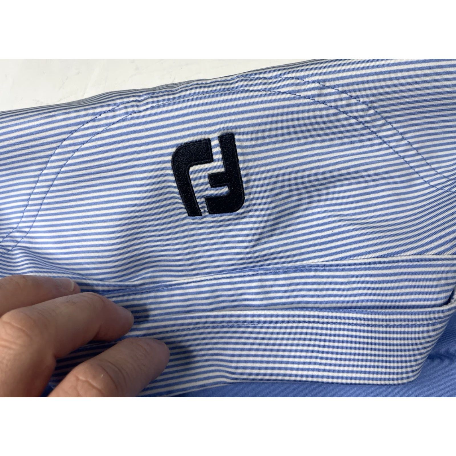 Footjoy FootJoy Polo Shirt Striped Blue Mens M Medium Stretch Golf Shirt Size US M / EU 48-50 / 2 - 4 Thumbnail
